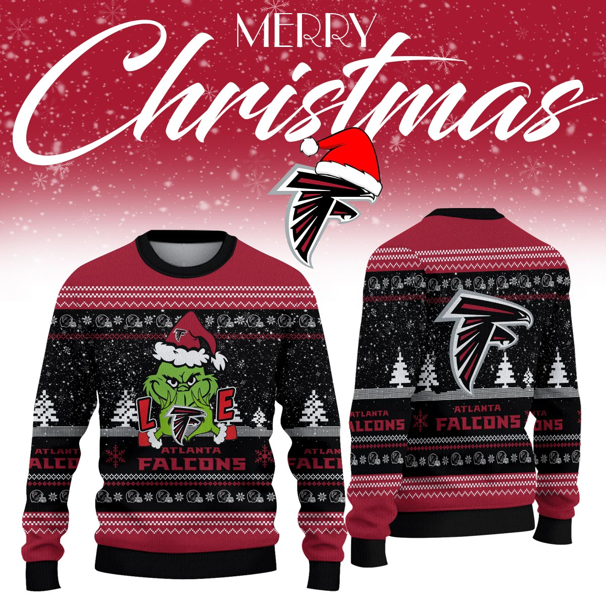 AF x NFL Love Football Ugly Christmas Sweater DDT NTL