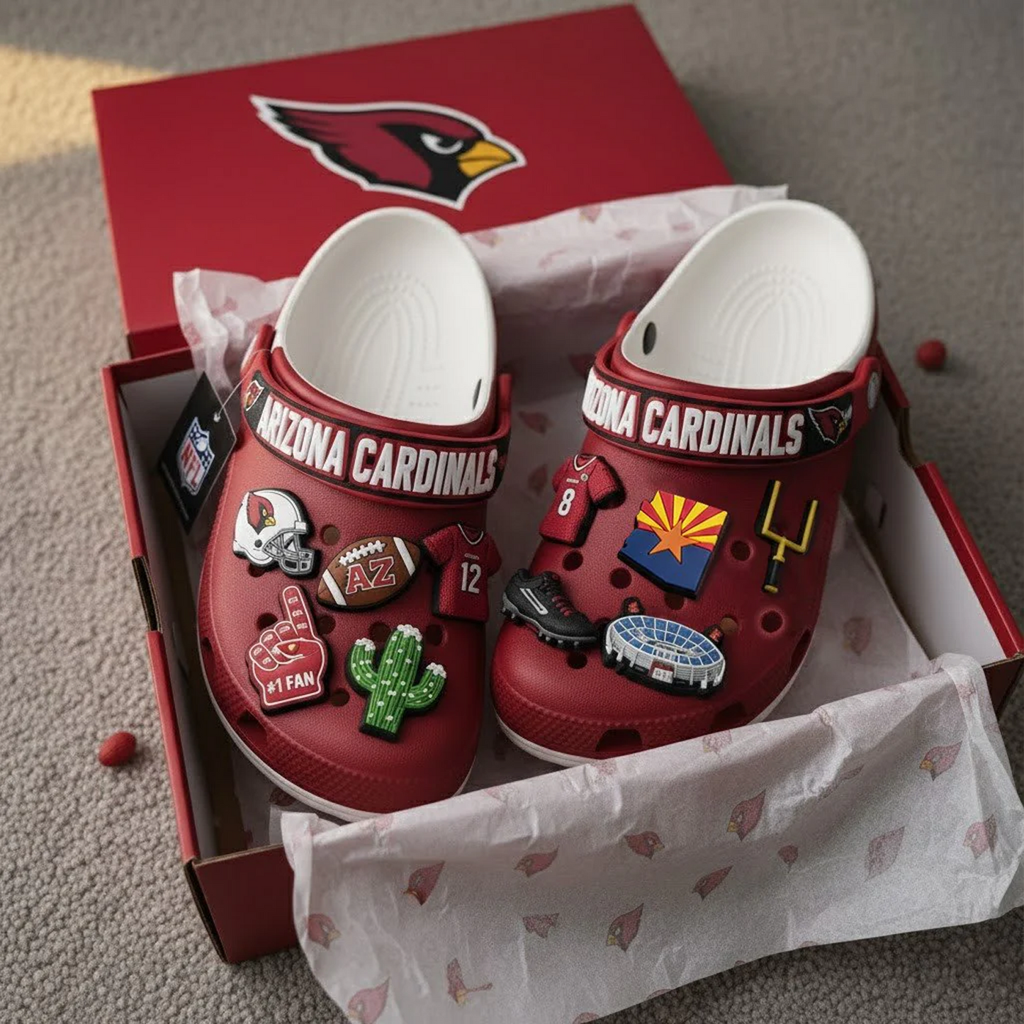 ARI x NFL Premium Crocs Clogs Shoes DATND TANTD