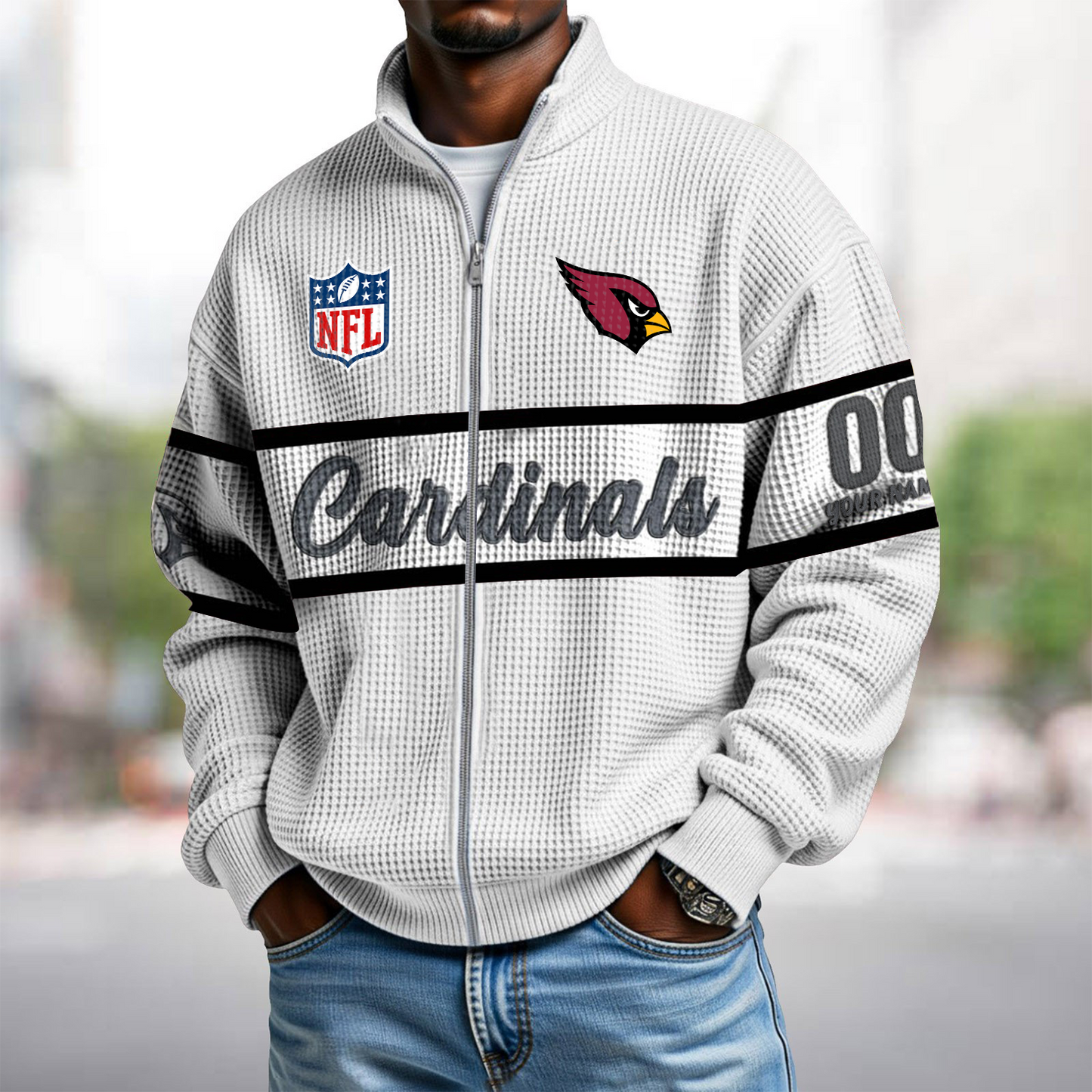 ARI x NFL Waffle Zip-Up Sweatshirt DATND TANTD