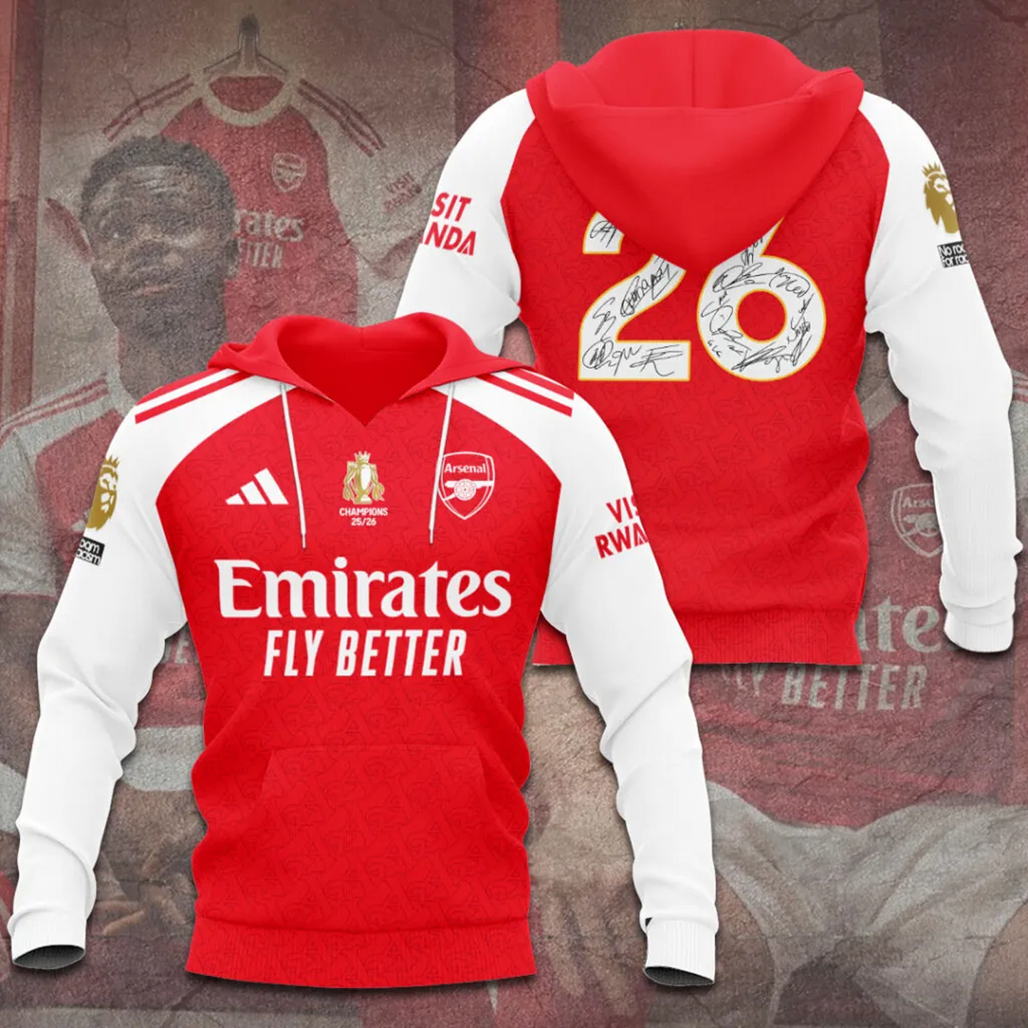 ARS FC Premier League Champions 2526 3D Shirt 2405 V2 DatND DVT