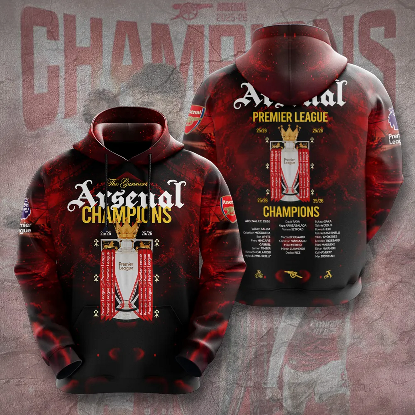 ARS FC Premier League Champions 2526 3D Shirt V5 2205 DatND DVT