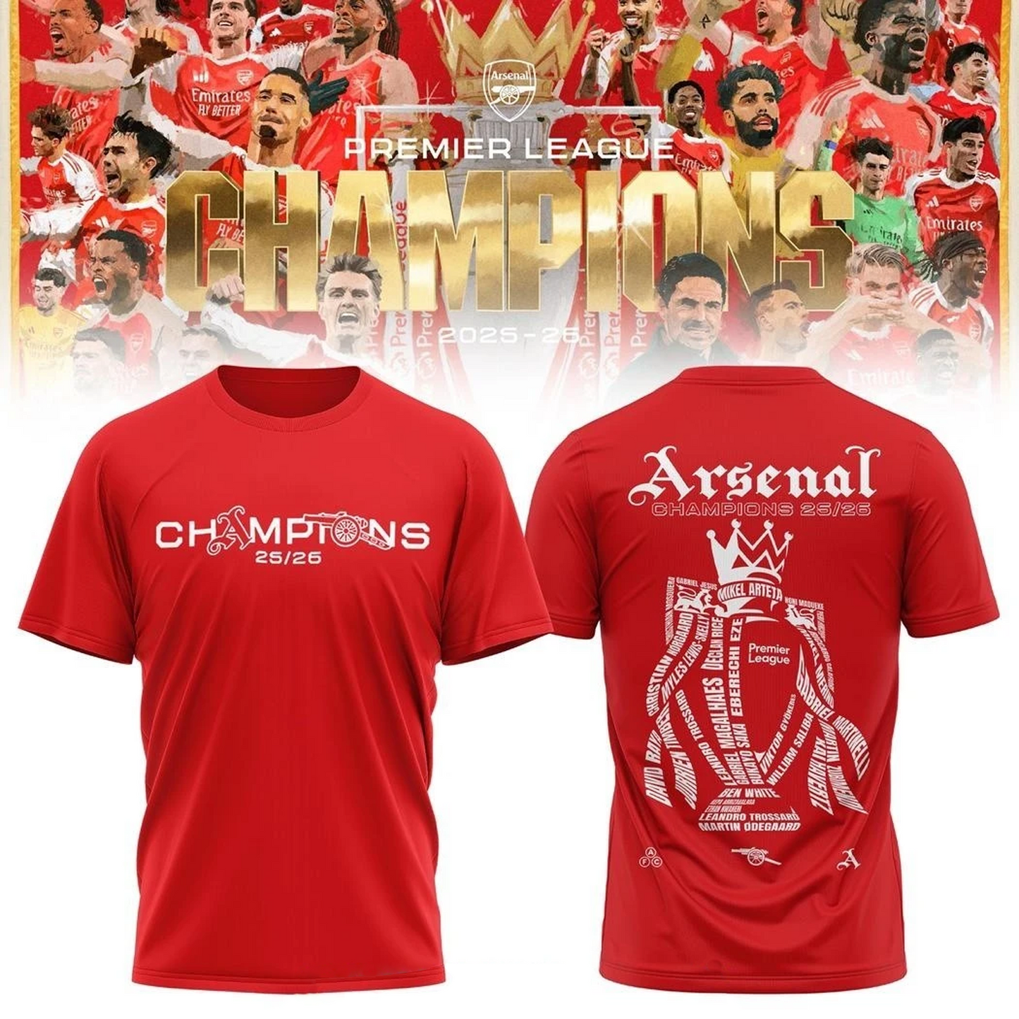 ARS FC Premier League Champions 2526 3D Shirt V7 2205 DatND DVT