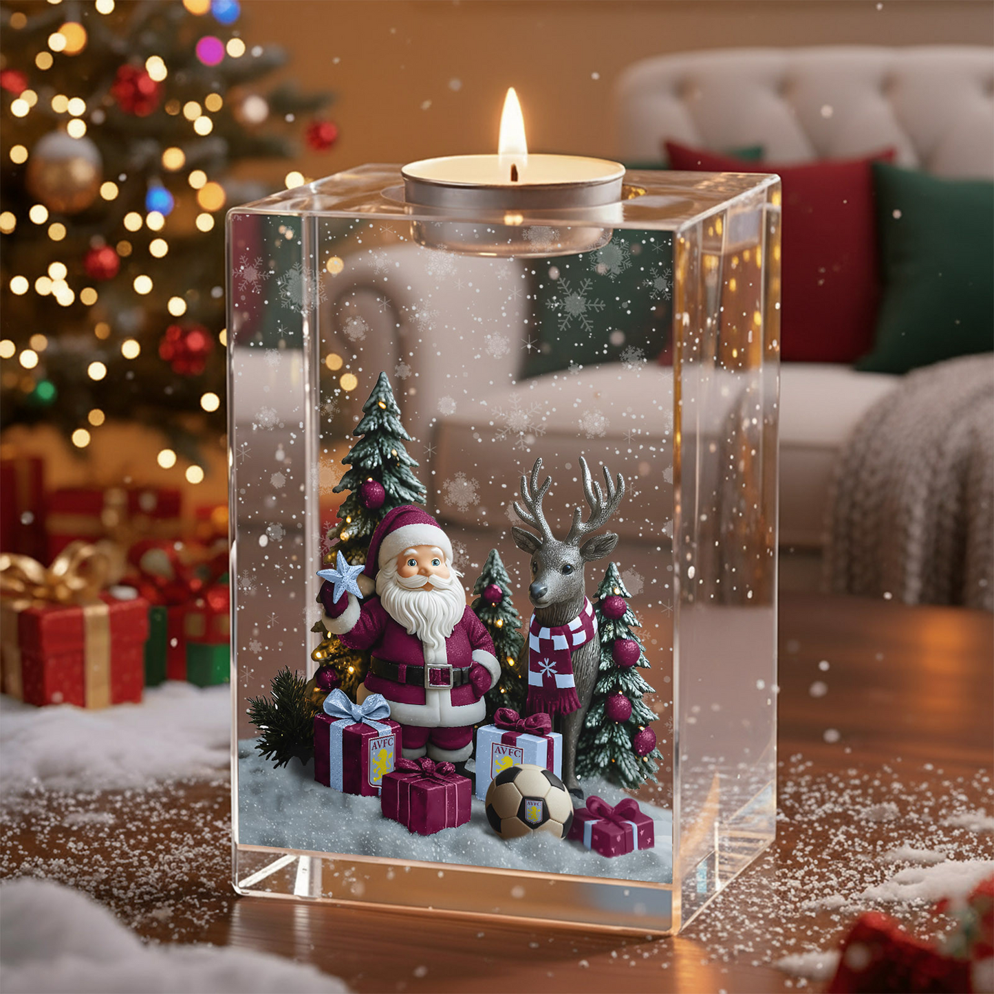 AVL x EPL Personalized Christmas Crystal Candle Holder DatND DVT