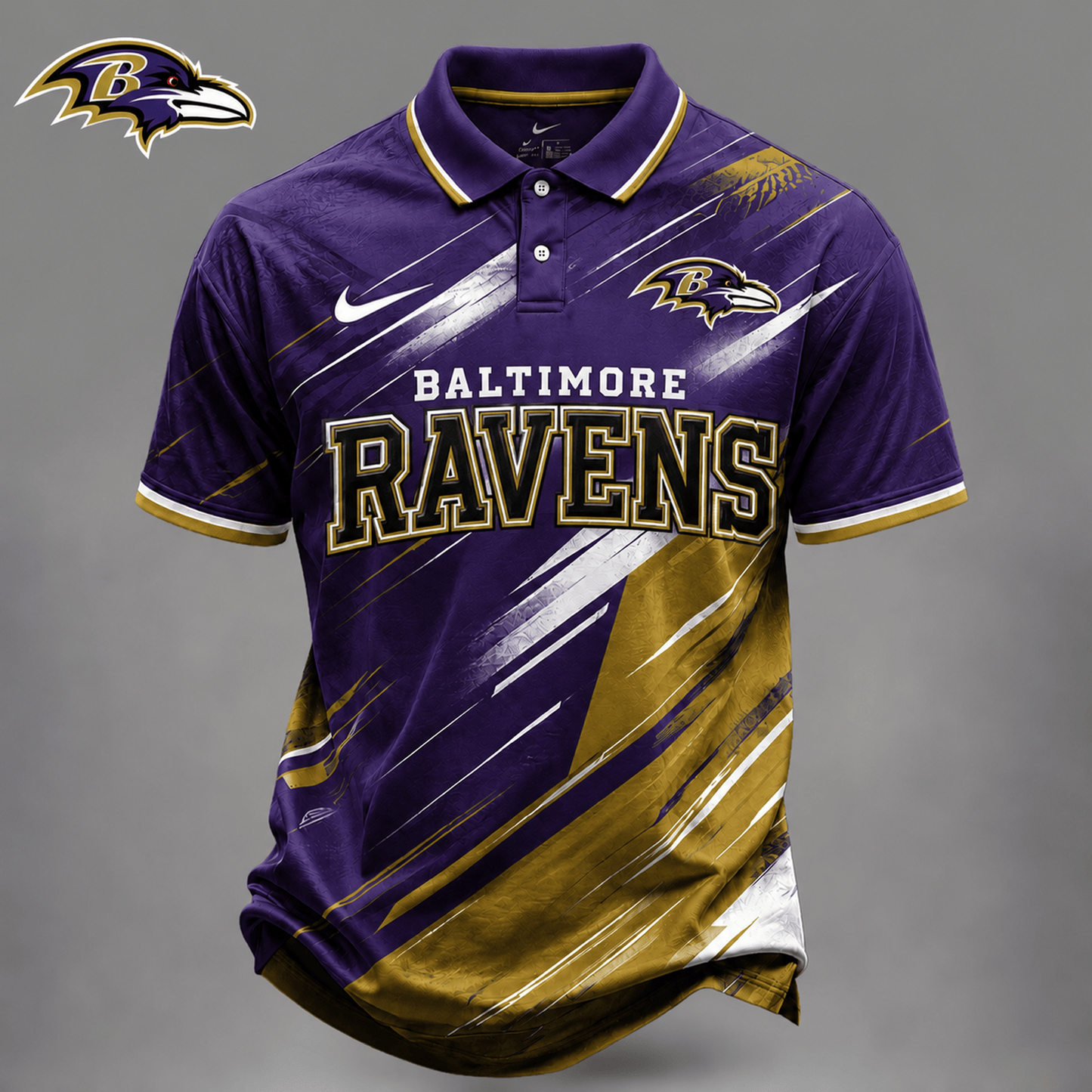 BAL x NFL Premium Bold Stripe Polo Shirt