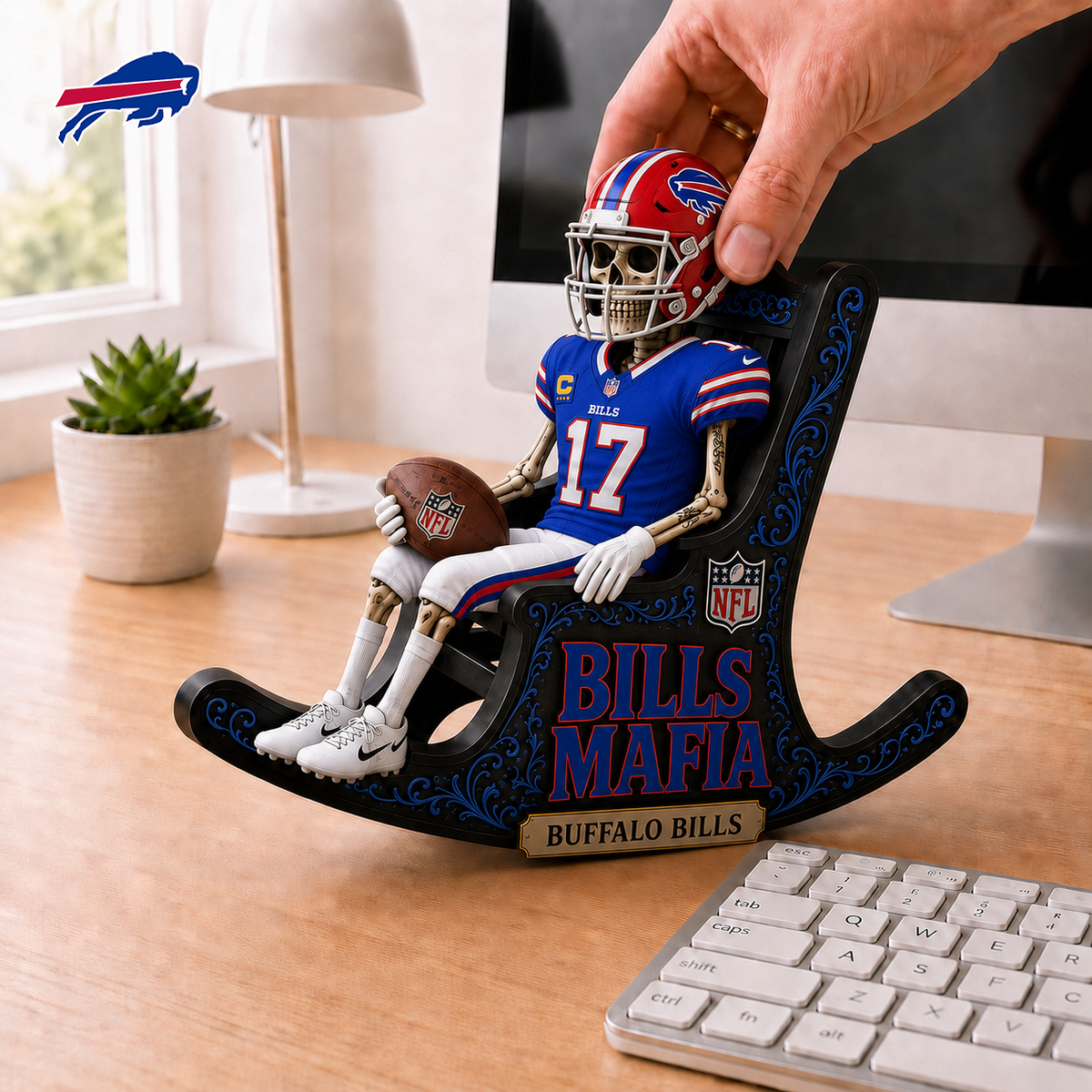 BB x NFL Skeleton Rocking Chair Custom Shape 3 Layers