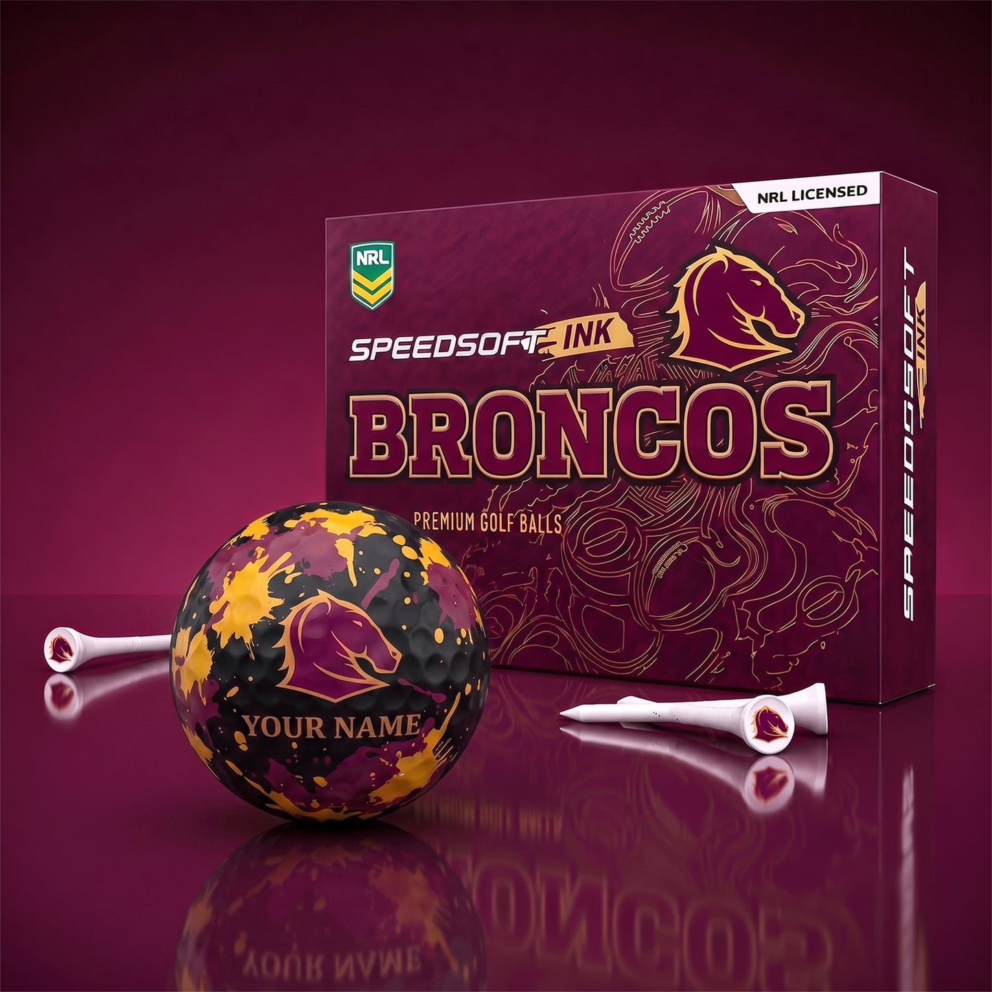 PREMIUM NRL X BB EXCLUSIVE PERSONALIZED GOLF BALL SET LIMITED EDTION