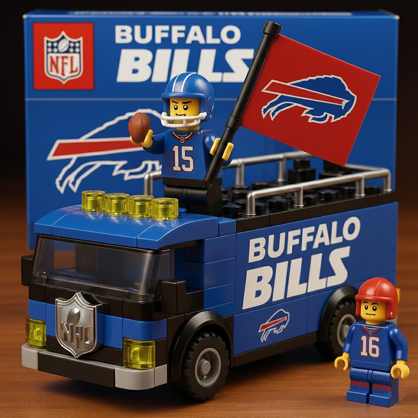BUF x NFL Building Blocks Bus Toy Set DatND DVT