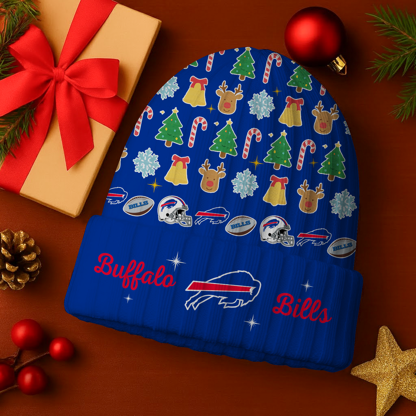 BUF x NFL Christmas Beanie DatND DVT