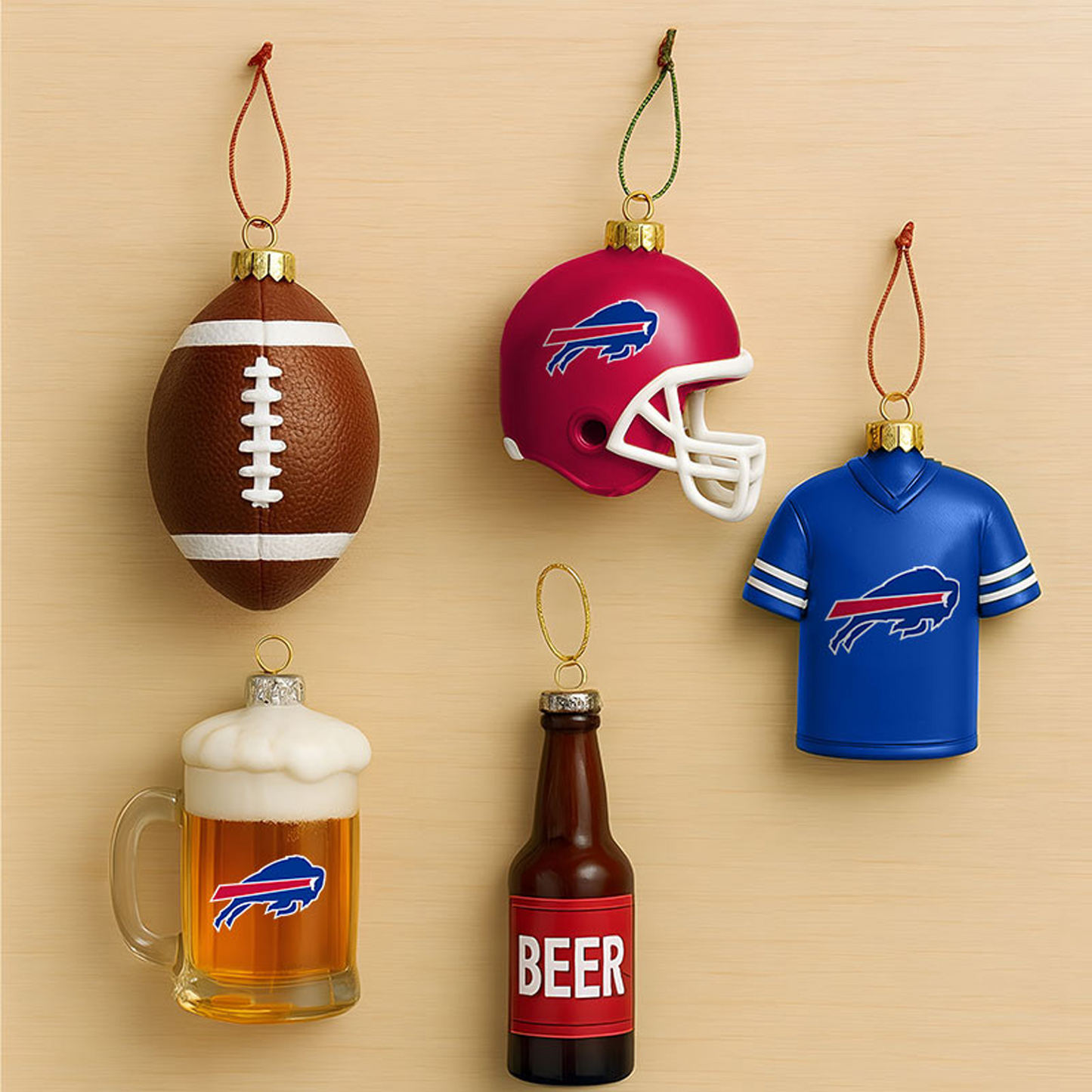 BUF x NFL Football Combo Set 5 Acrylic Ornament For Home Decor DatND DVT
