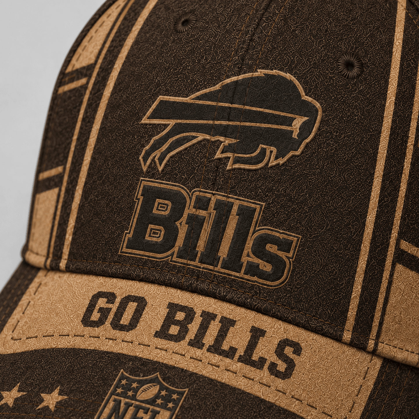 BUF x NFL Premium Vintage Leather Personalized Cap for Loyal Fans