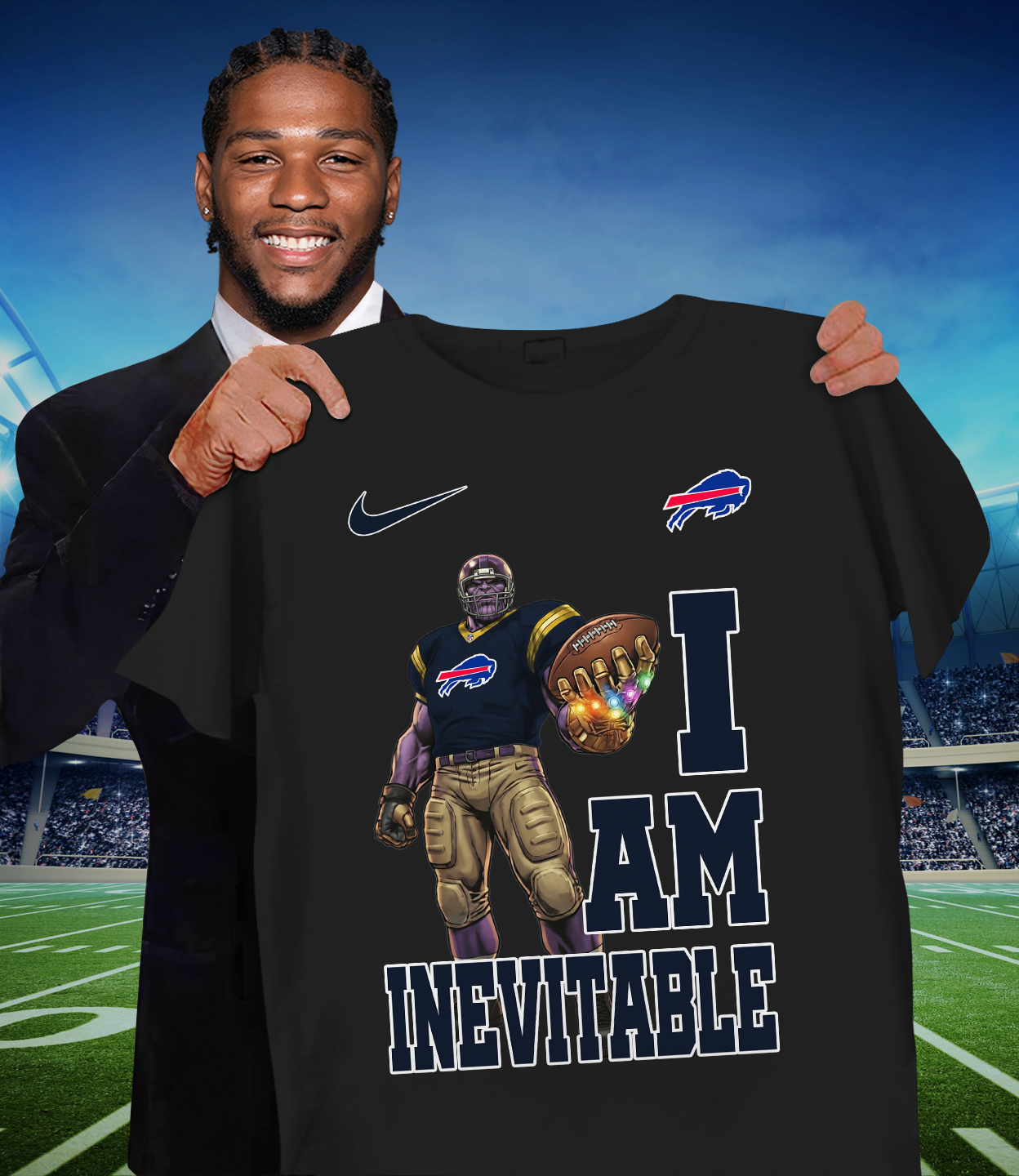 BUF x NFL Thanos I Am Inevitable T-Shirt DATND TANTD
