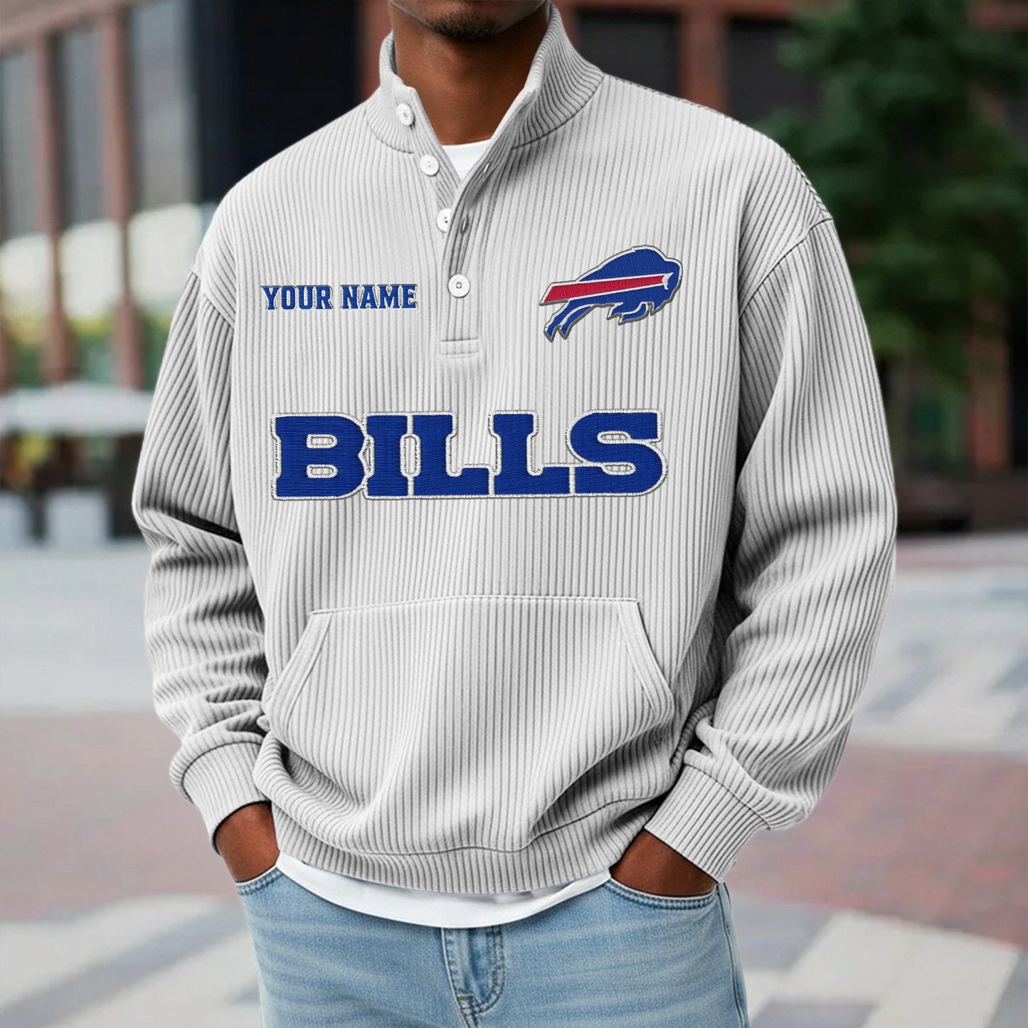 BUF x NFL Waffle High Neck Long Sleeved Sweatshirt DATND TANTD 221125