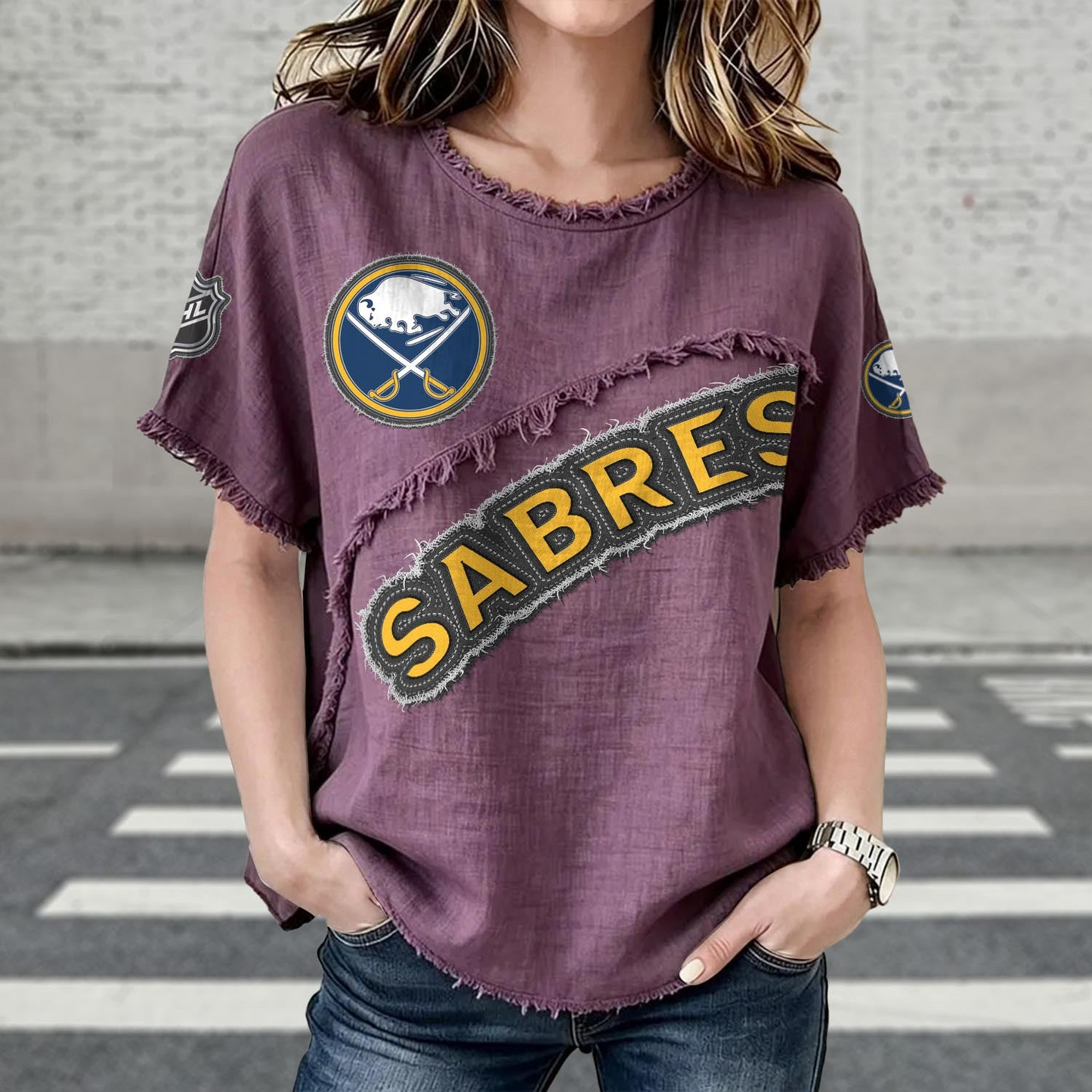 BUF x NHL Womenƒ??s Vintage O-Neck 2905 DatND DVT