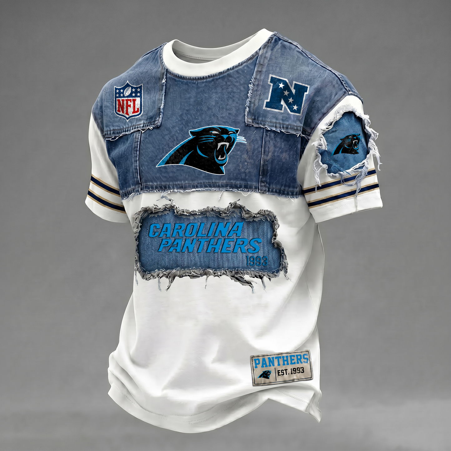CAR x NFL Patchwork Denim T-Shirt DATND TANTD 080626