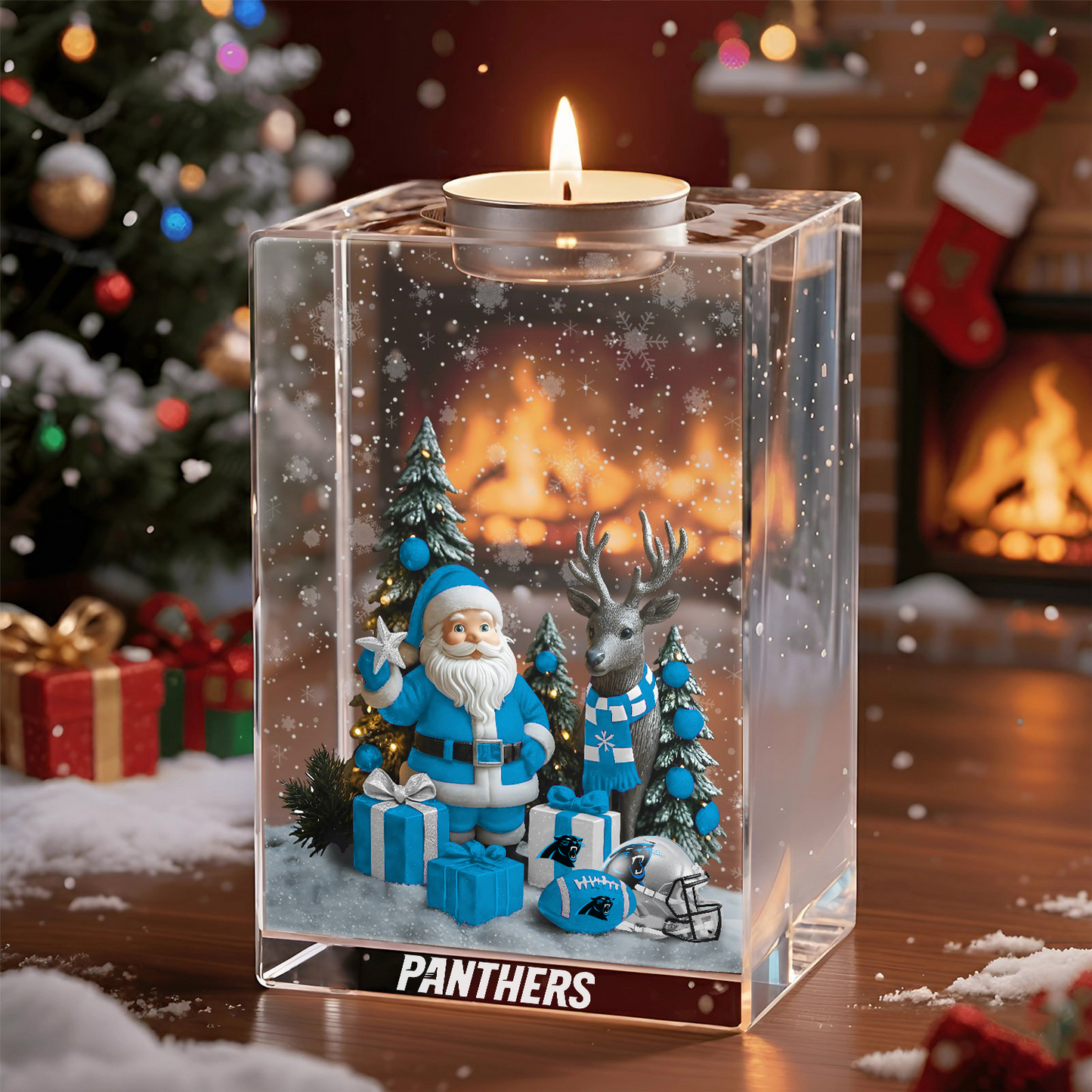 CAR x NFL Personalized Christmas Crystal Candle Holder 2211 DatND DVT