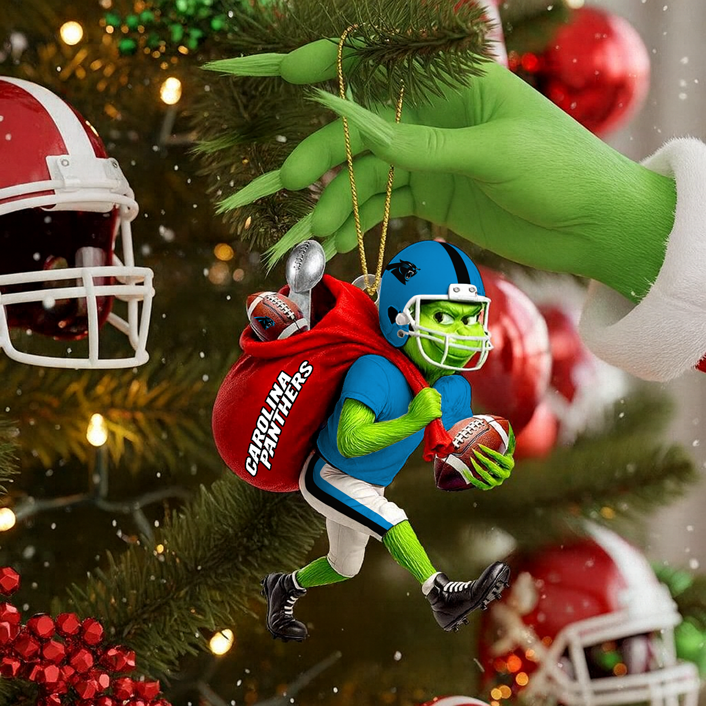 CAR x NFL Personalized Grinch Football Christmas DATND TANTD