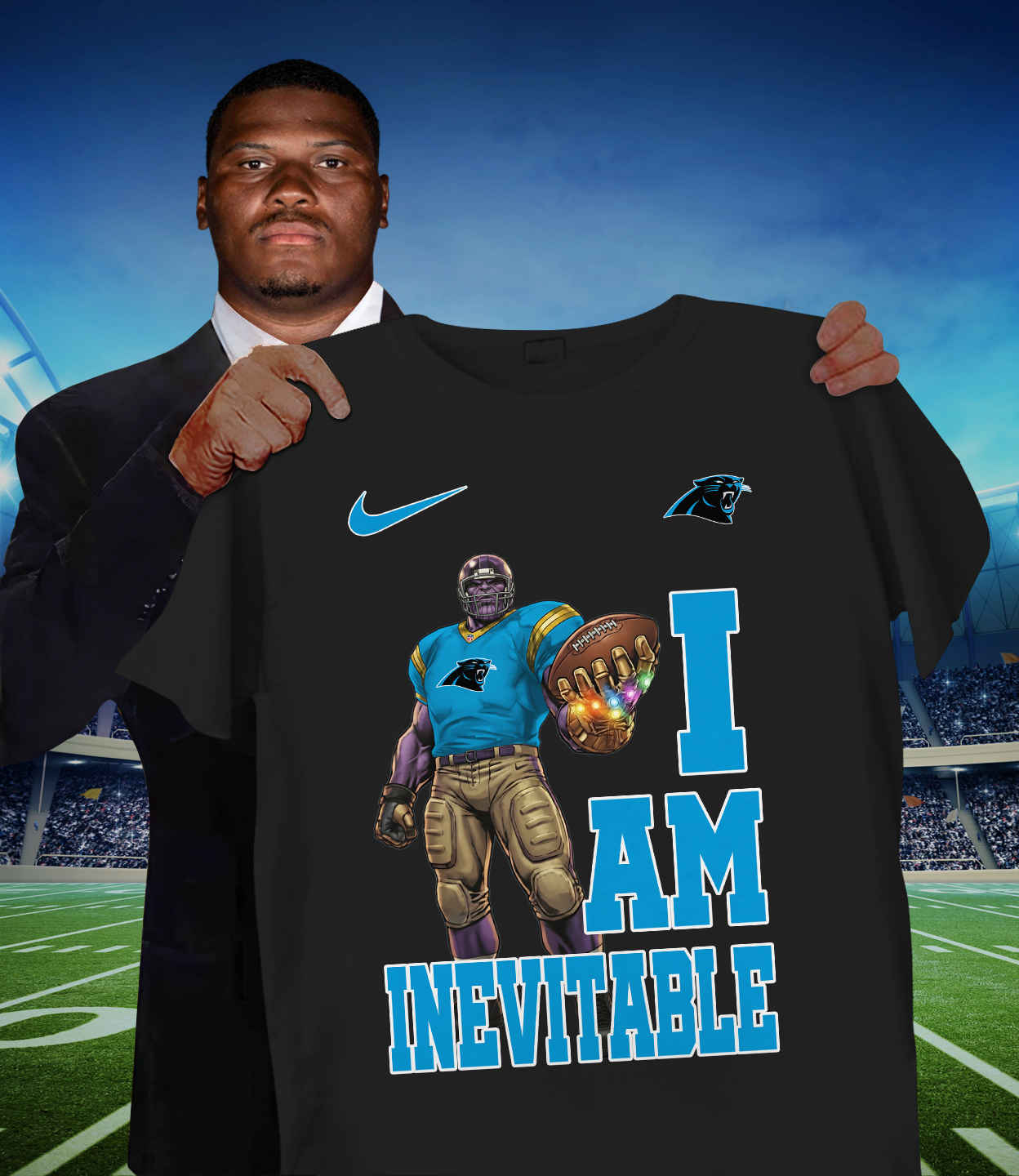 CAR x NFL Thanos I Am Inevitable T-Shirt DATND TANTD