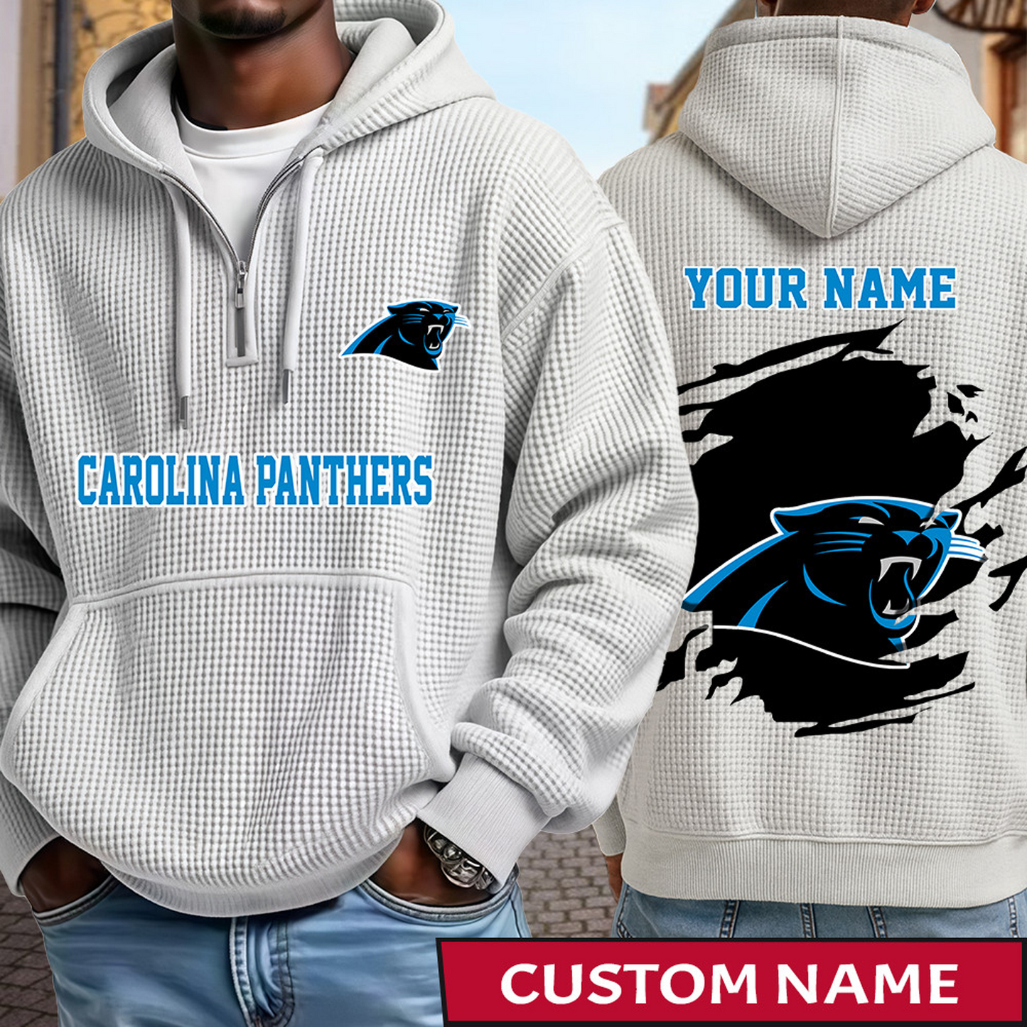 CAR x NFL Waffle Half Zip Hoodie DATND TANTD