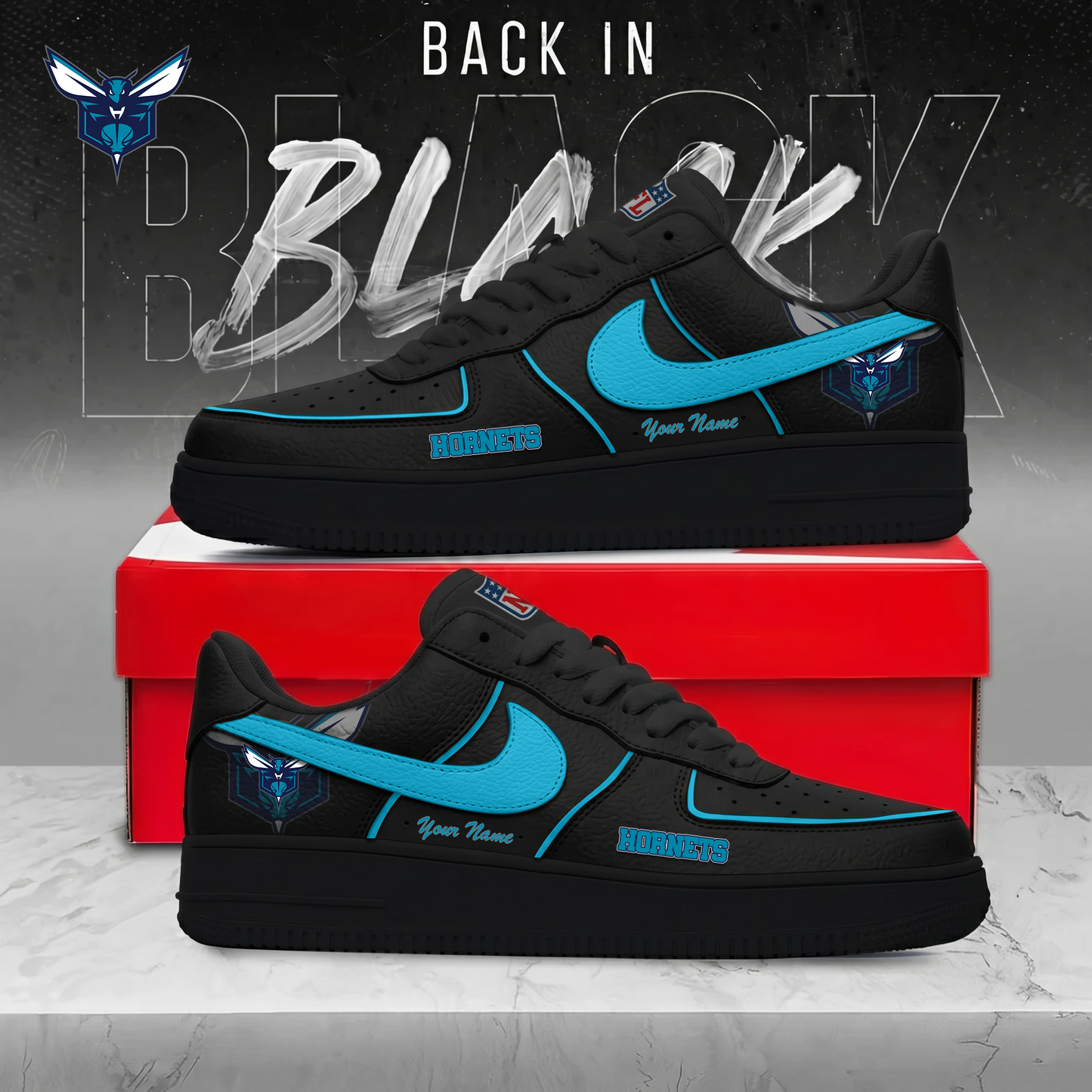 CH x NBA Back In Black AF1 Sneakers 270626