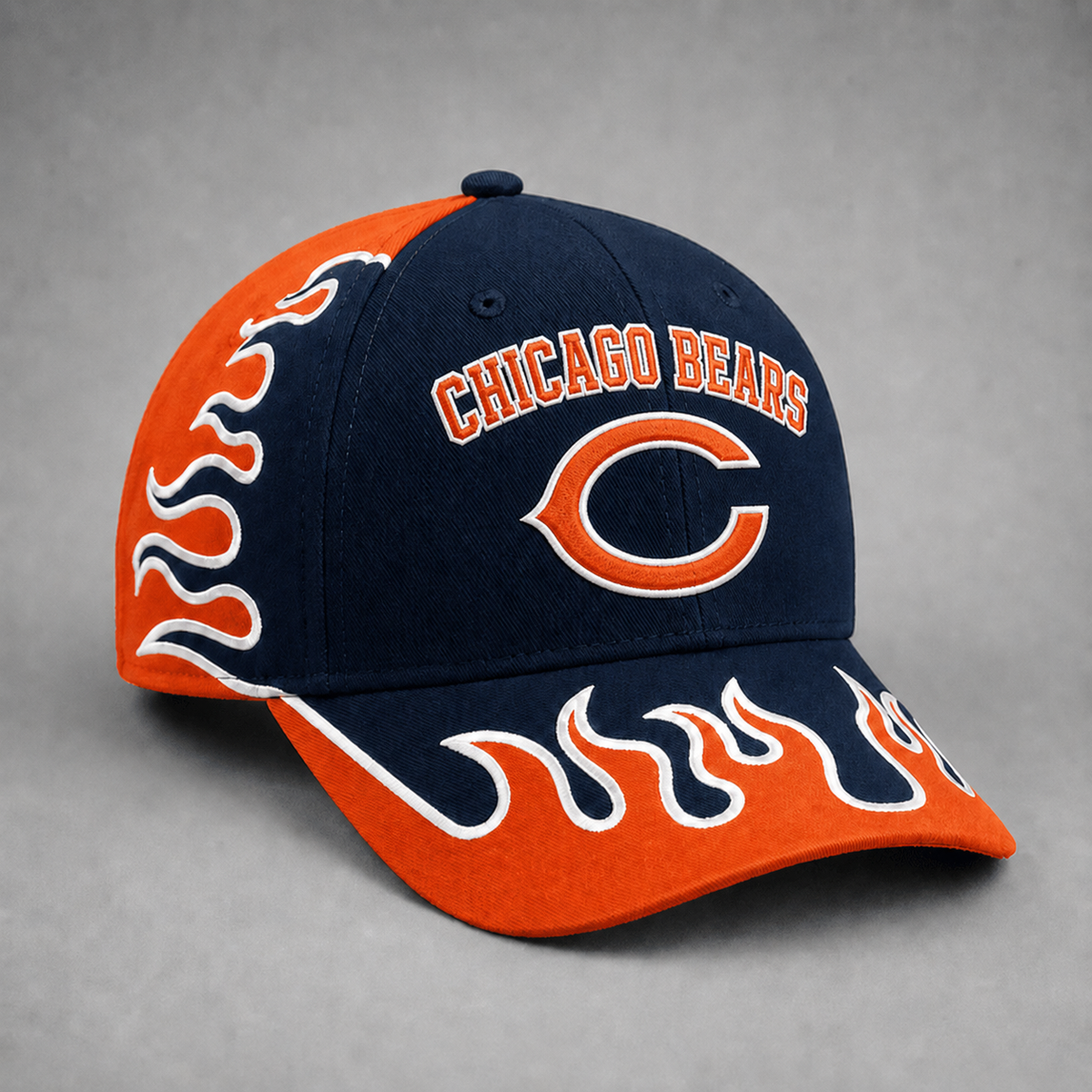 CHI Premium NFL Flame Curved Brim Baseball Cap