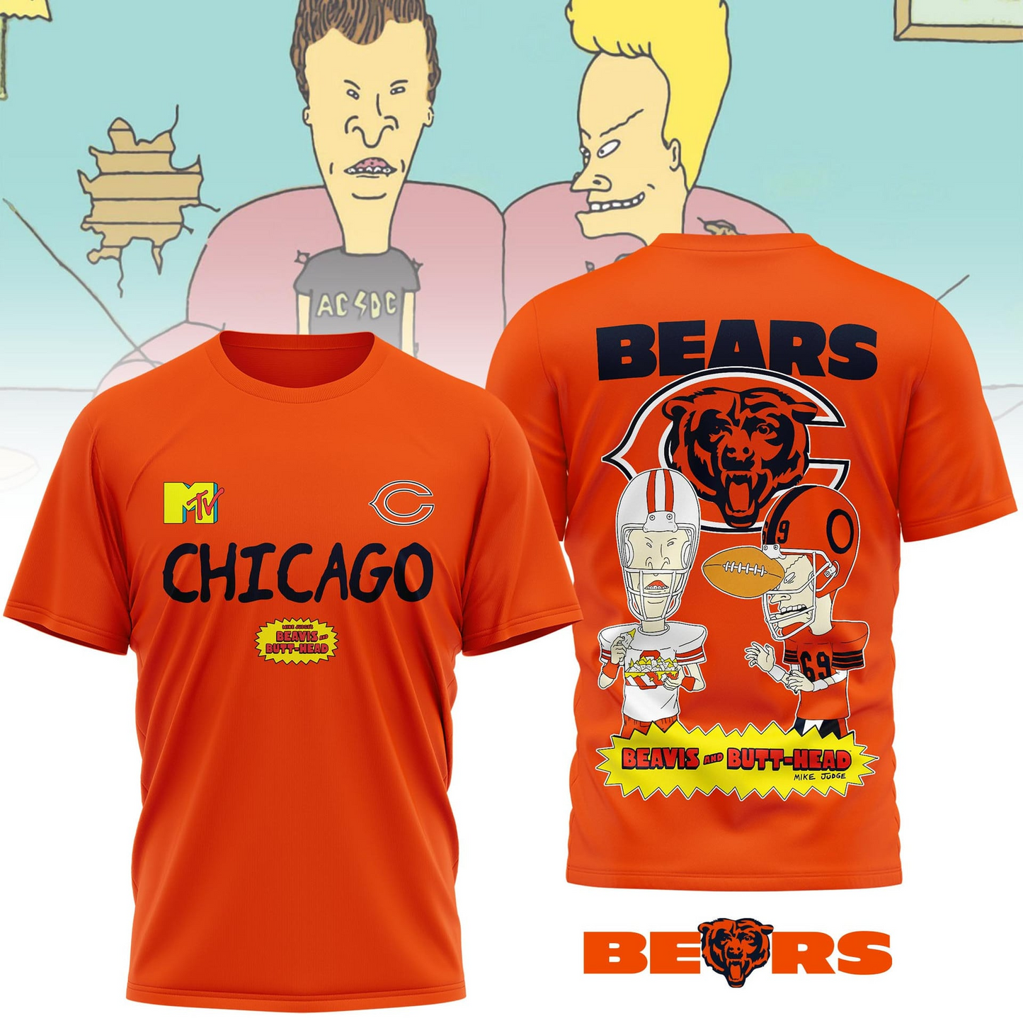 CHI Premium NFL Funny Beavis and Butt-Head Shirt DDT NTL