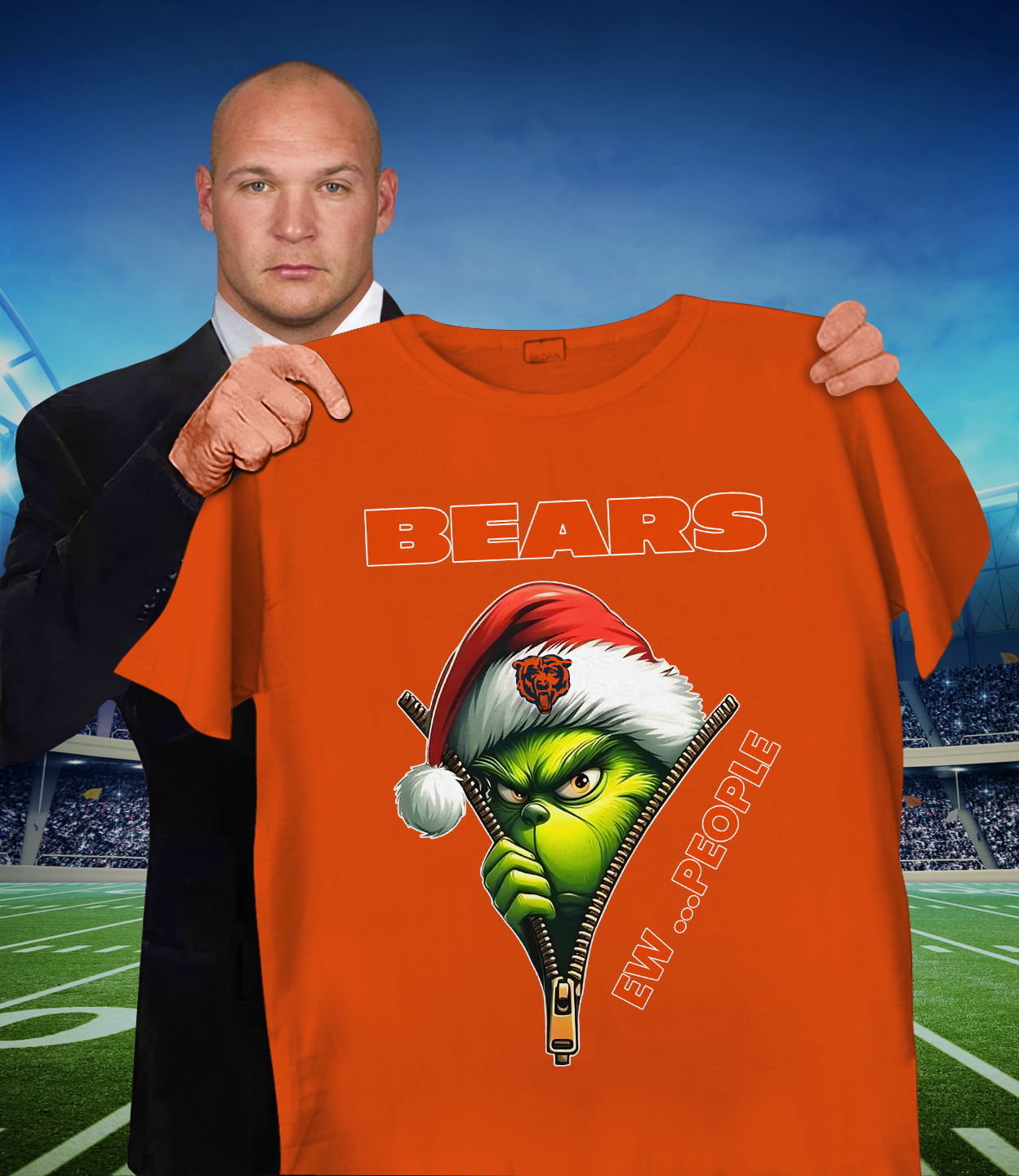 CHI x NFL Christmas T-Shirt DATND TANTD 151125