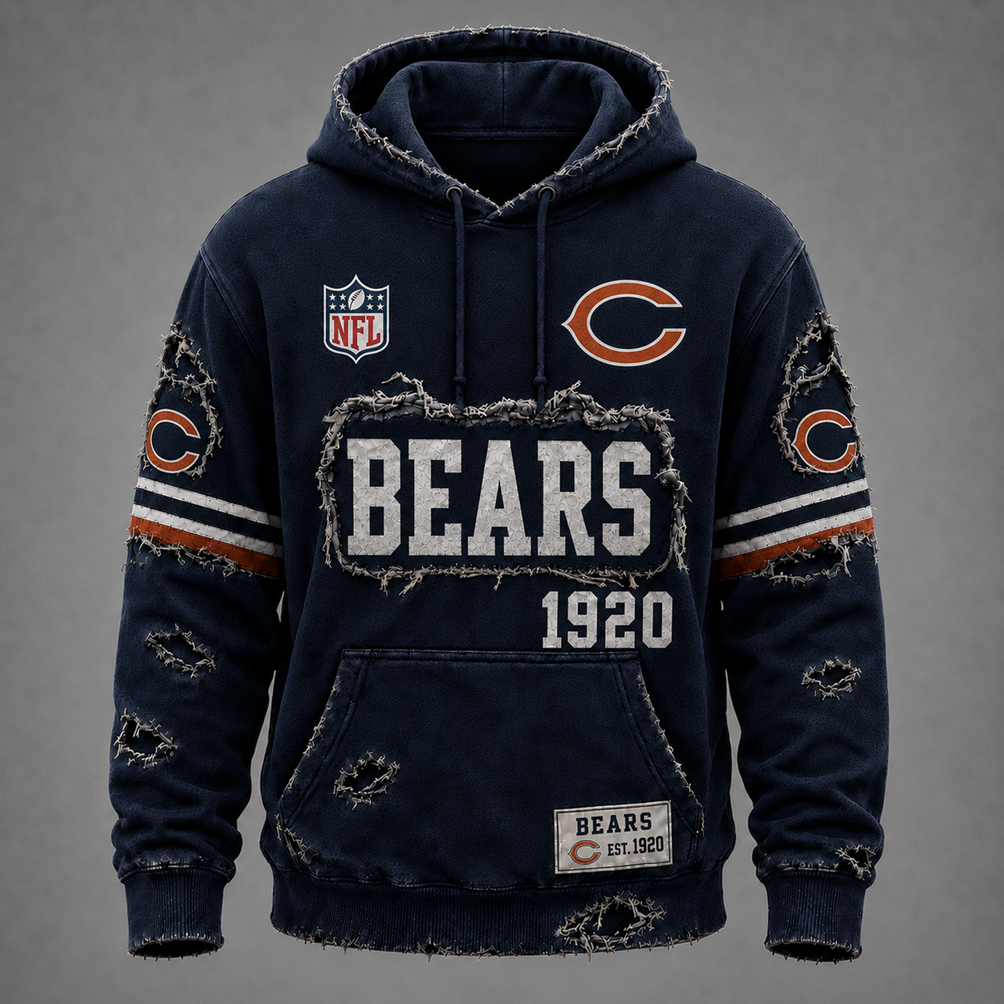 CHI x NFL Distressed Premium Hoodie 0906 DatND DVT