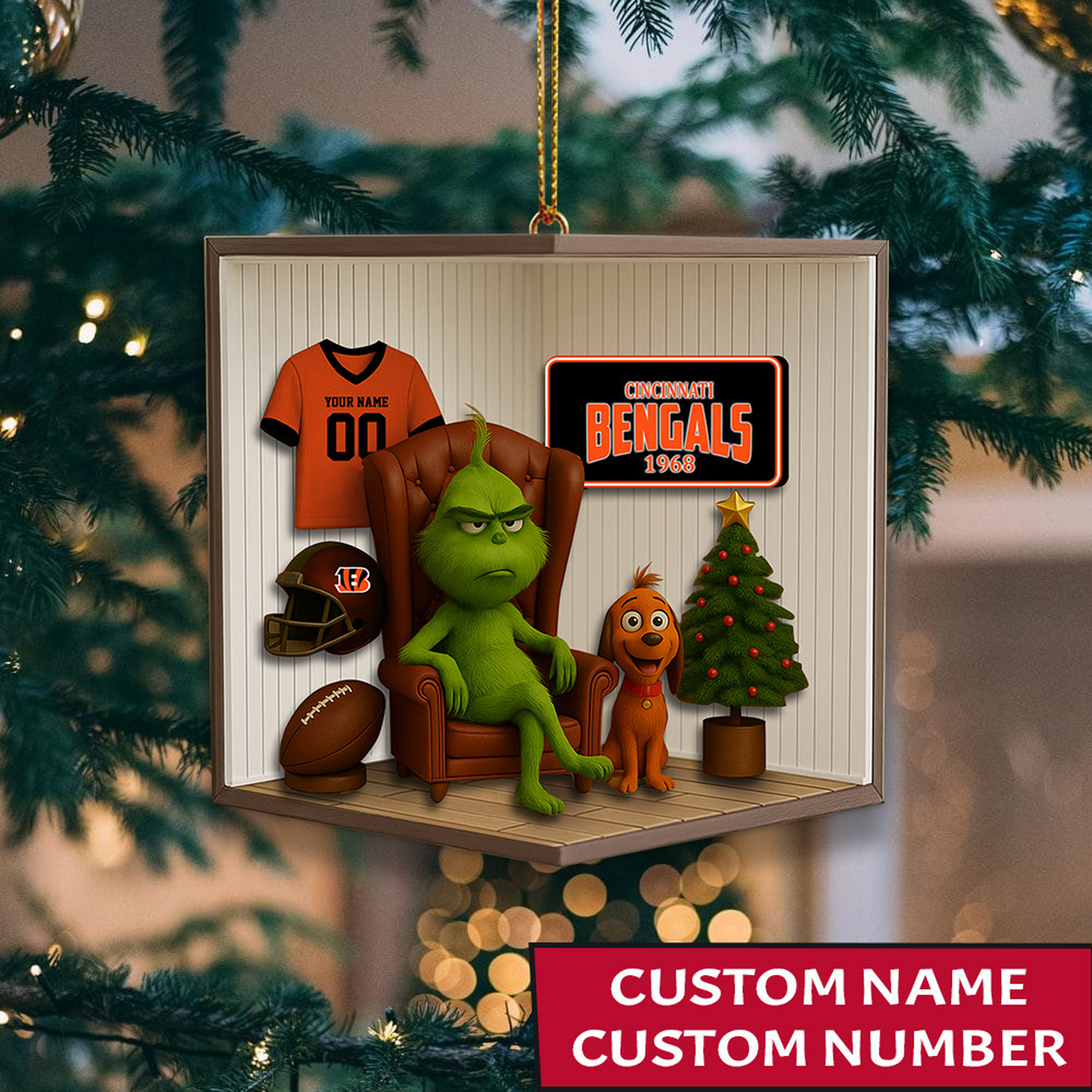 CIN x NFL Christmas Ornament DatND DVT