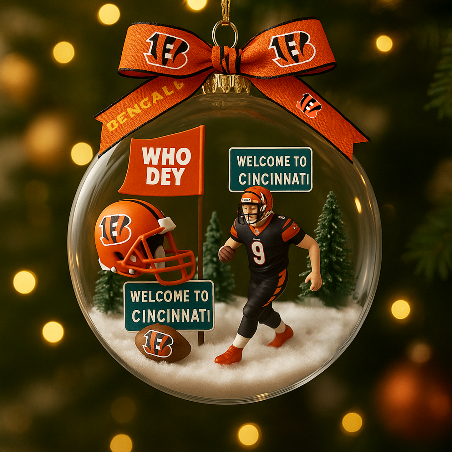 CIN x NFL Commemorative Christmas Ornament DatND DVT