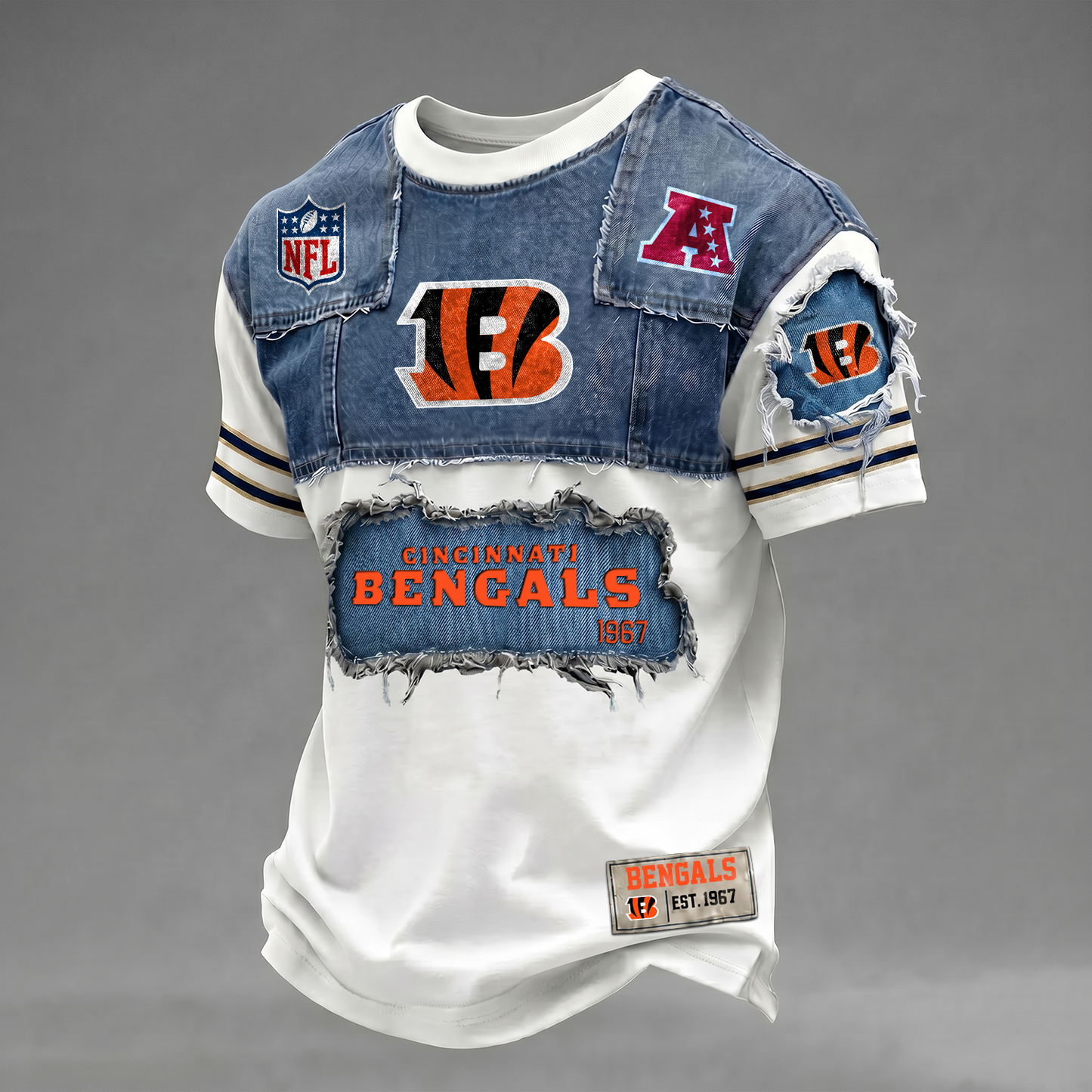 CIN x NFL Patchwork Denim T-Shirt DATND TANTD 080626