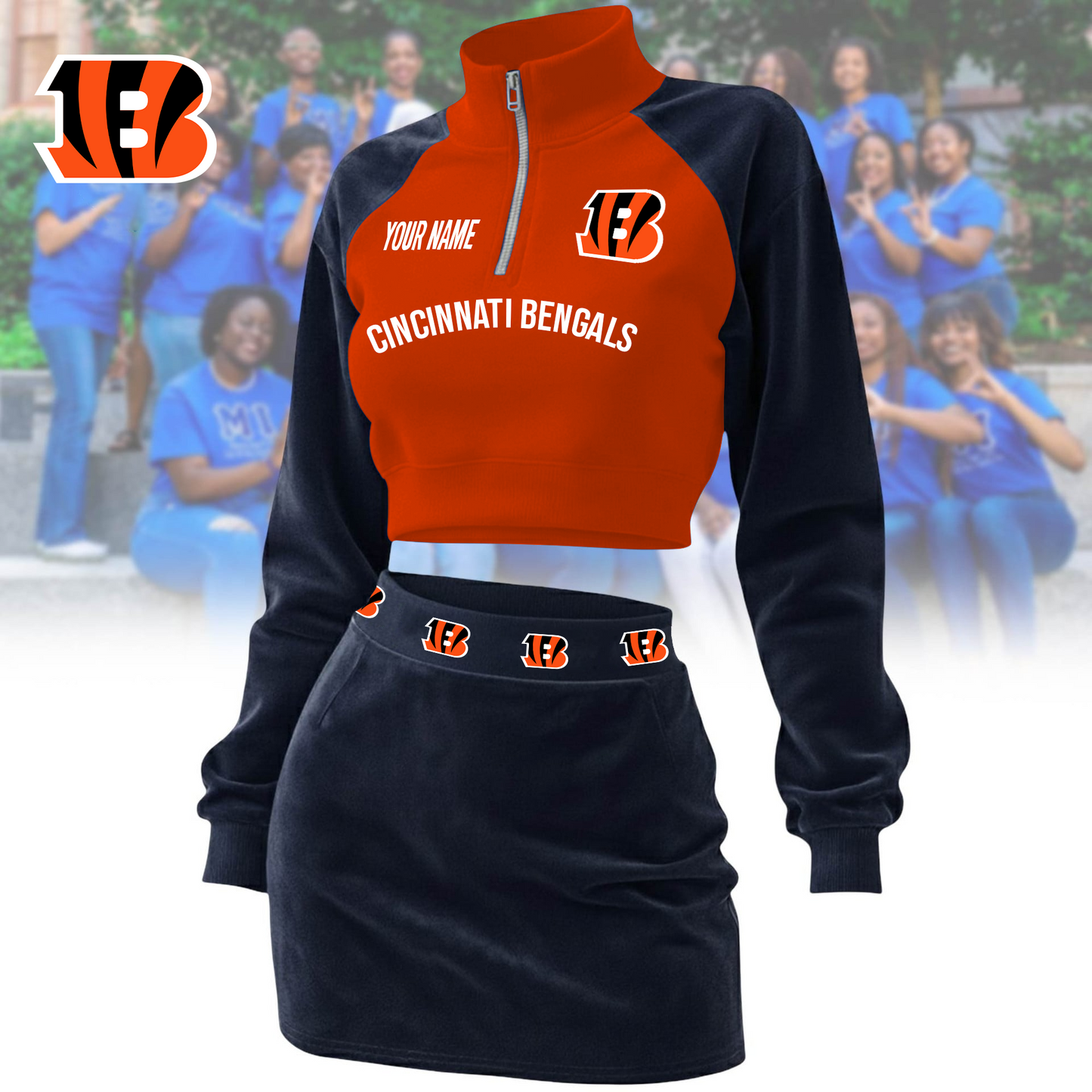 CIN x NFL Premium Long Zip Polo Shirt DDT CTND