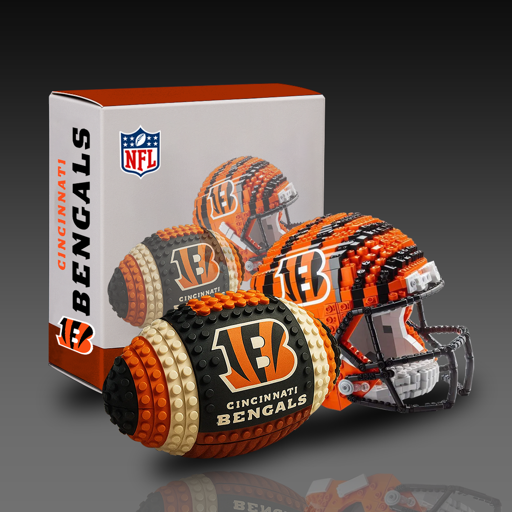CIN x NFL Team Ball & Helmets Building Block Football Set DDT CTND