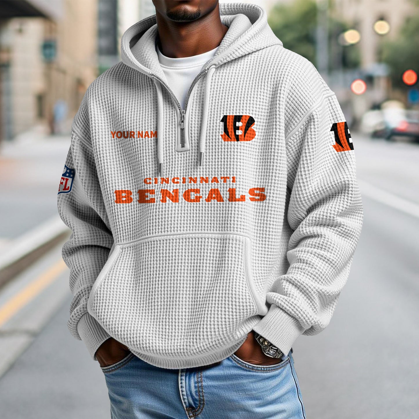 CIN x NFL Waffle Hoodie DatND DVT