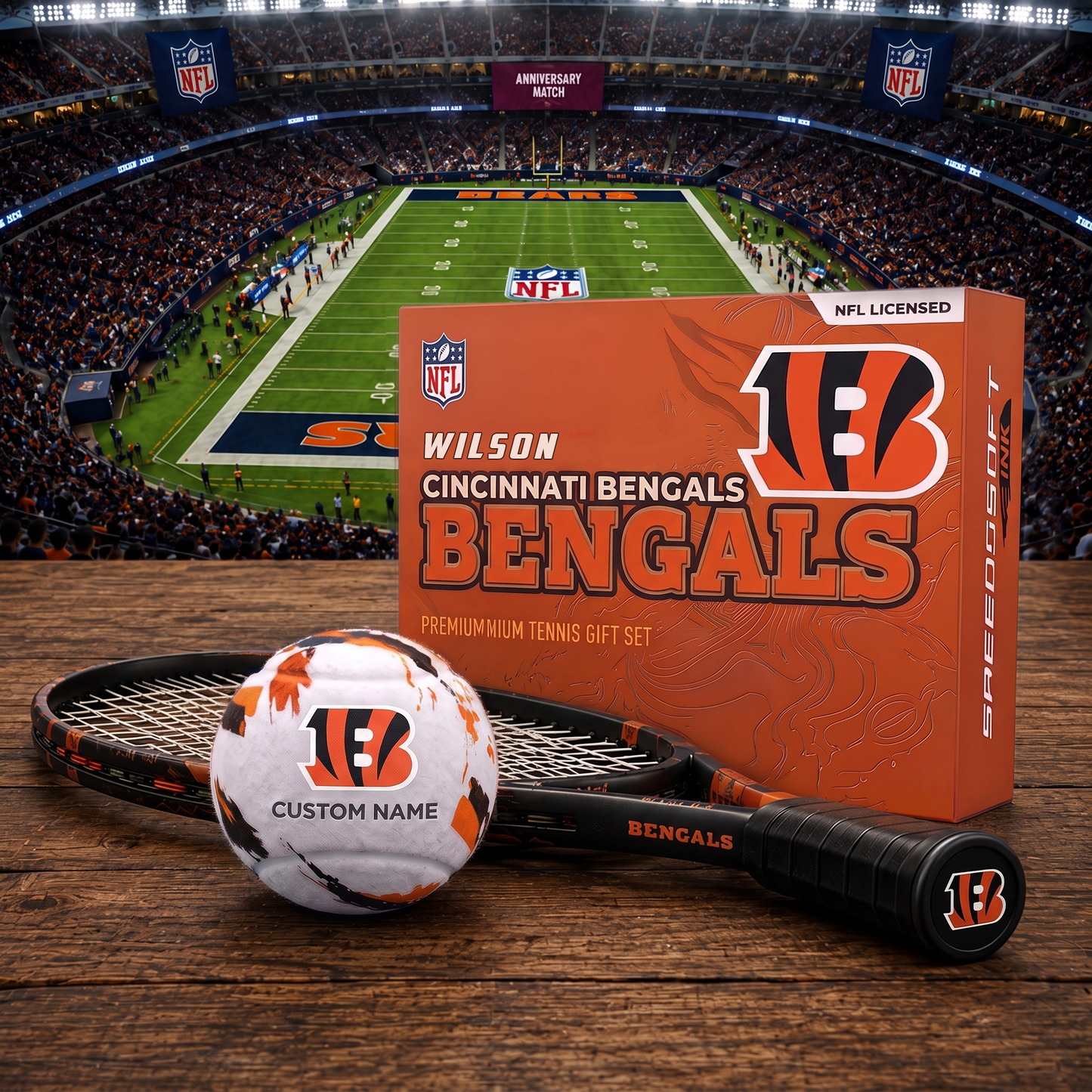 CIN_PREMIUM NFL EXCLUSIVE PERSONALIZED TENNIS BALL SET LIMITED EDTION