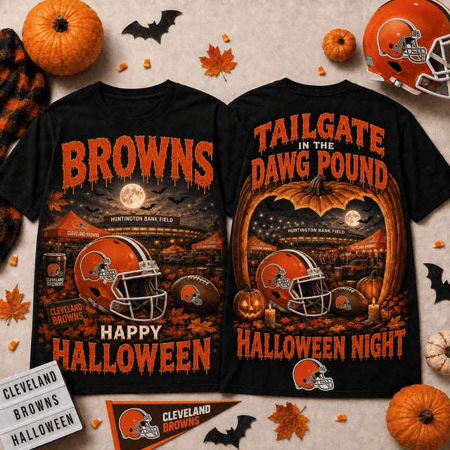 CLE x NFL Halloween Custom Name T Shirt Gift For Fan