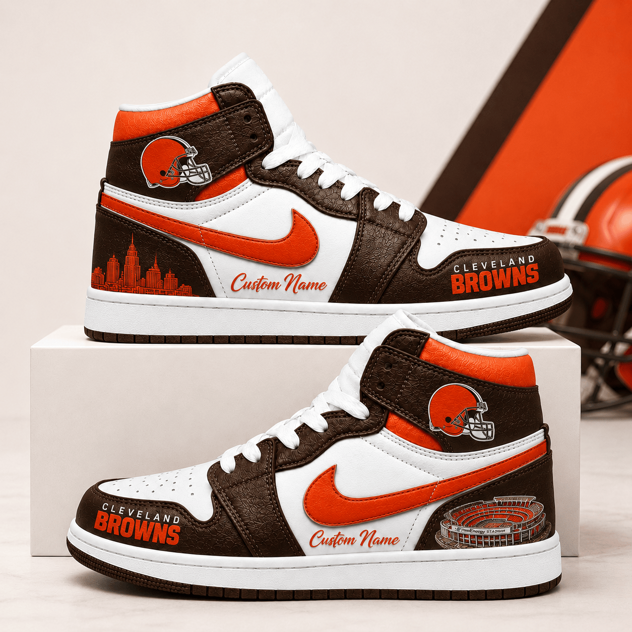 CLE x NFL Luxury Air Jordan 1 Sneakers 230626