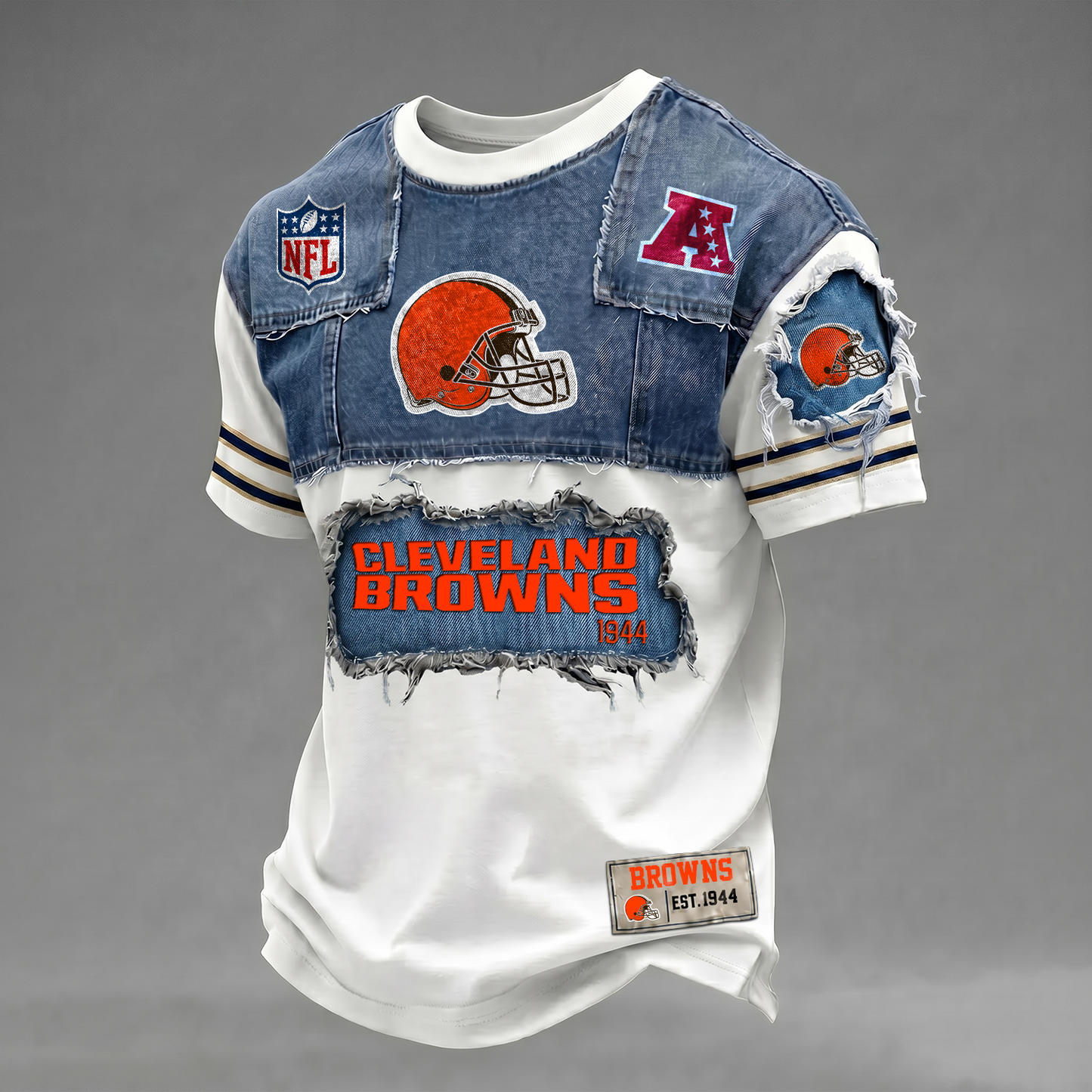 CLE x NFL Patchwork Denim T-Shirt DATND TANTD 080626