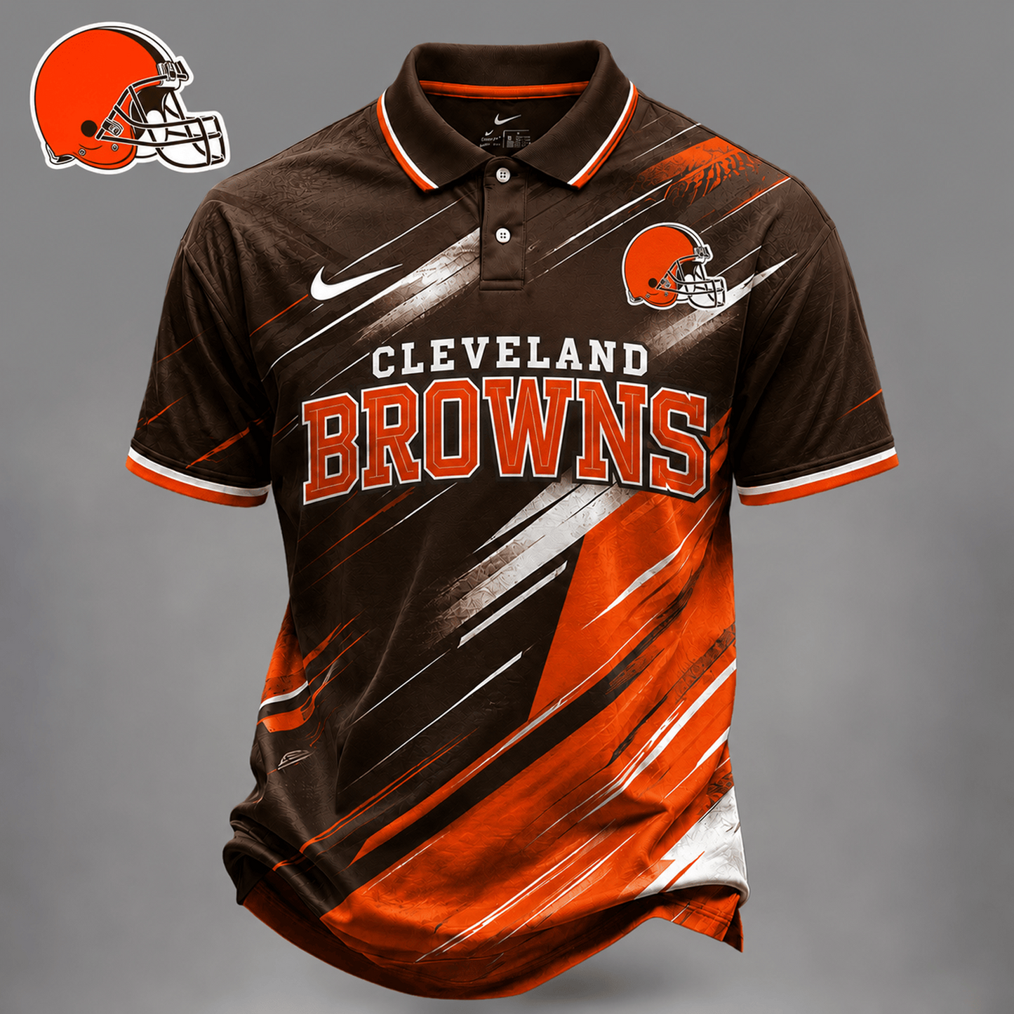CLE x NFL Premium Bold Stripe Polo Shirt
