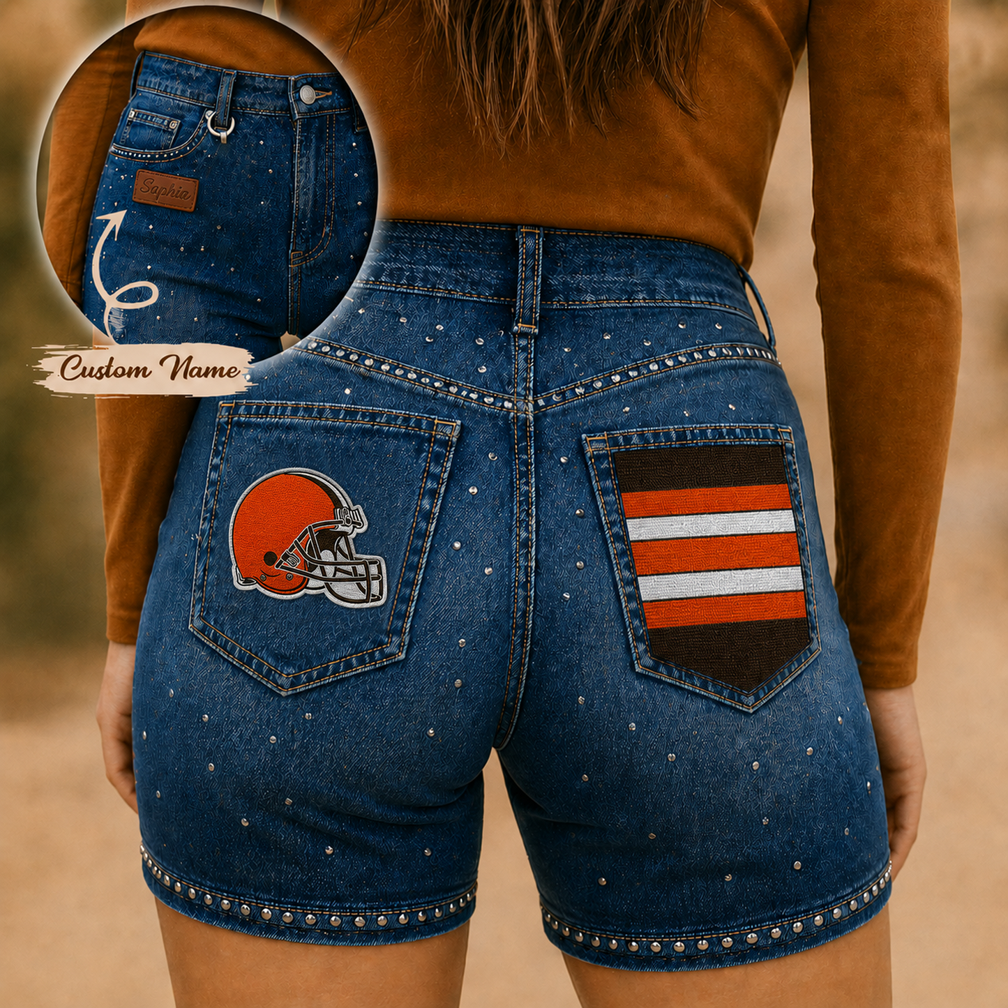 CLE x NFL Premium High Waisted Biker Shorts 0905 DatND DVT