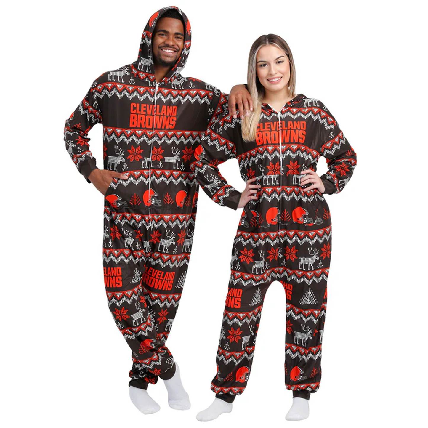 CLE x NFL Ugly Pattern One Piece Pajamas DATND TANTD