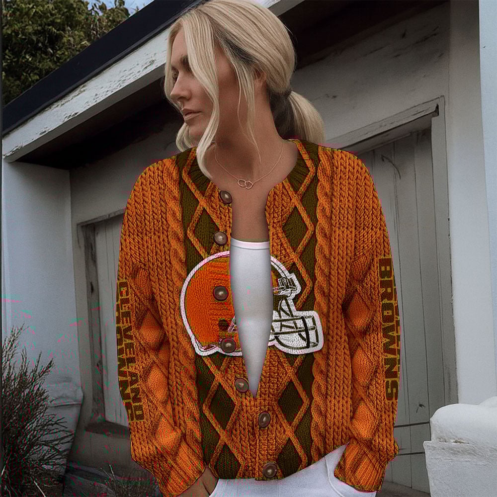 CLE x NFL Women's Cardigan Sweater DatND DVT