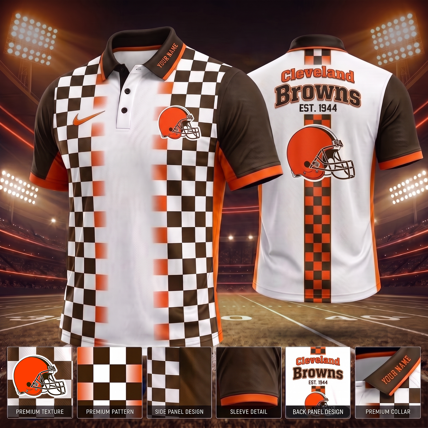 CLE_ PREMIUM NFL EXCLUSIVE POLO SHIRT LIMITED EDITION