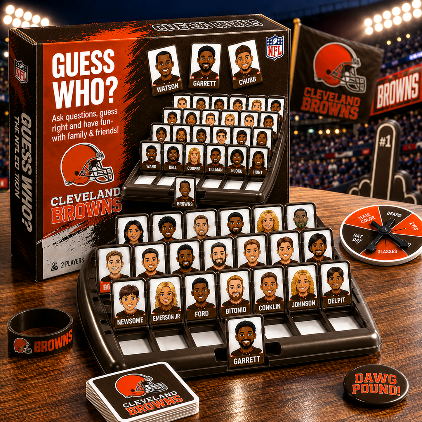 CLE_NFL ELITE FAN GUESS WHO BOARD GAME – COLLECTOR EDITION