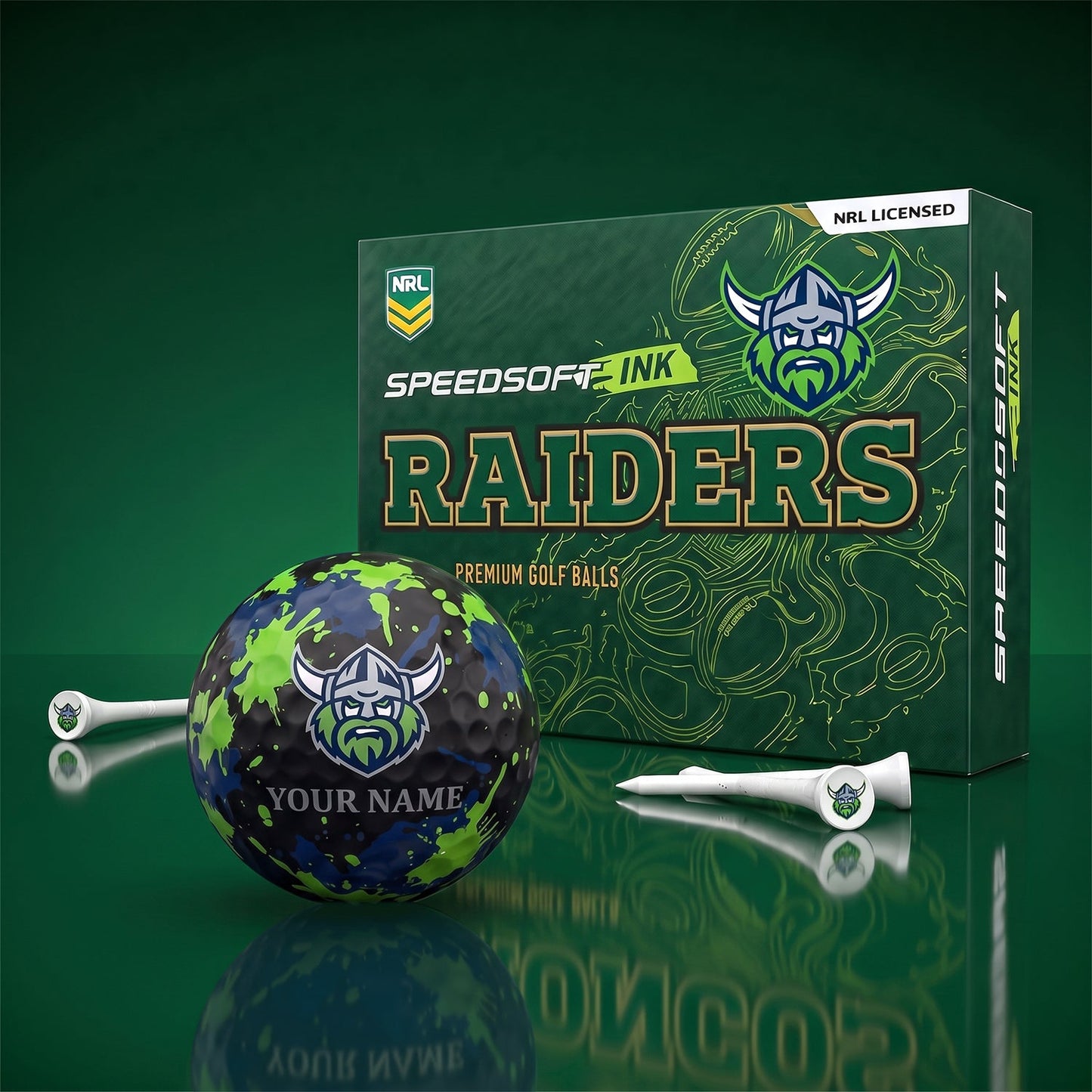 PREMIUM NRL X CR EXCLUSIVE PERSONALIZED GOLF BALL SET LIMITED EDTION