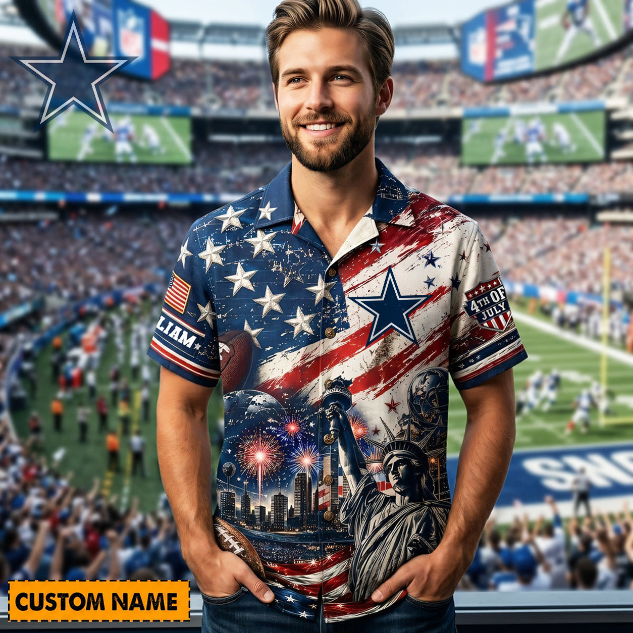 DAL X PREMIUM NFL Personalized Proud American Hawaiian Shirt 190626