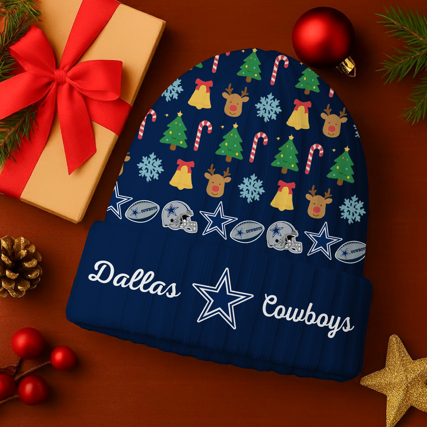 DAL x NFL Christmas Beanie DatND DVT