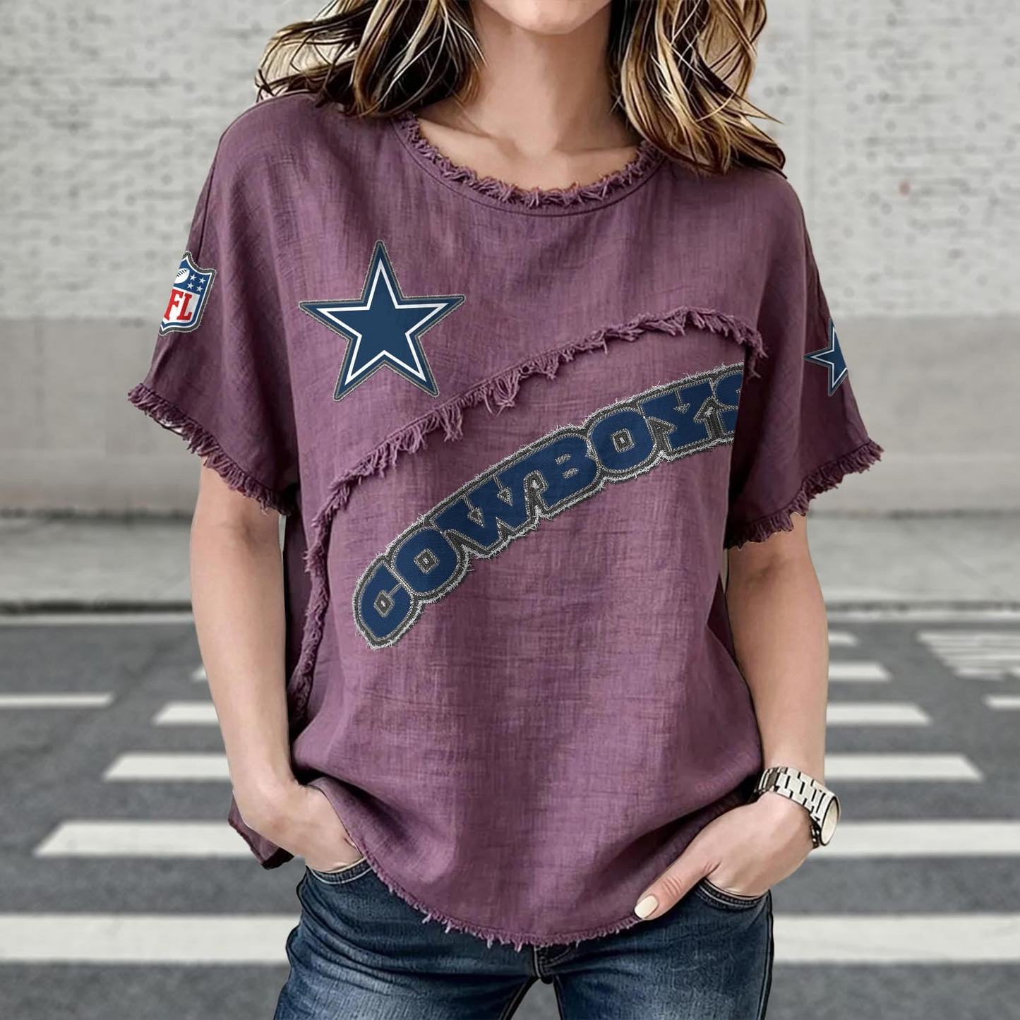 DAL x NFL Womenƒ??s Vintage O-Neck 2905 DatND DVT