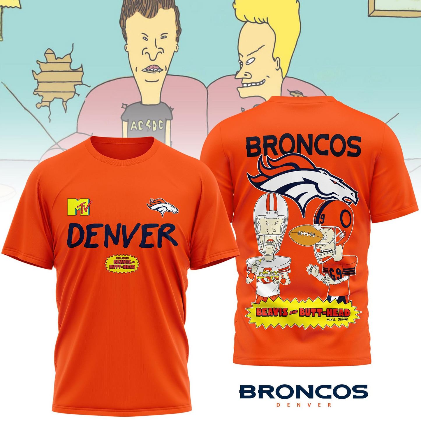 DB Premium NFL Funny Beavis and Butt-Head Shirt DDT NTL