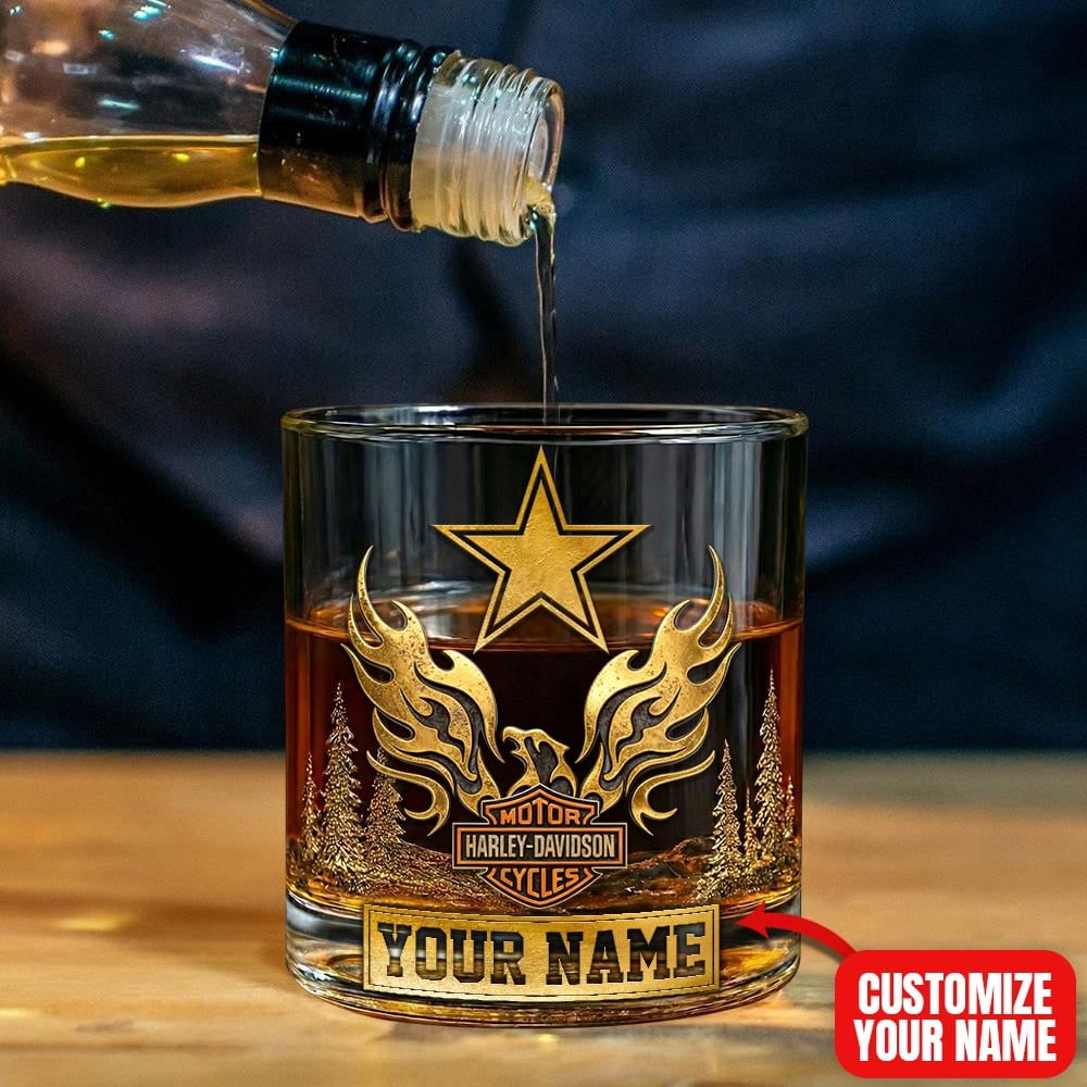 DC Premium NFL Motorcycle Personalized Whiskey Glass DDT NTL