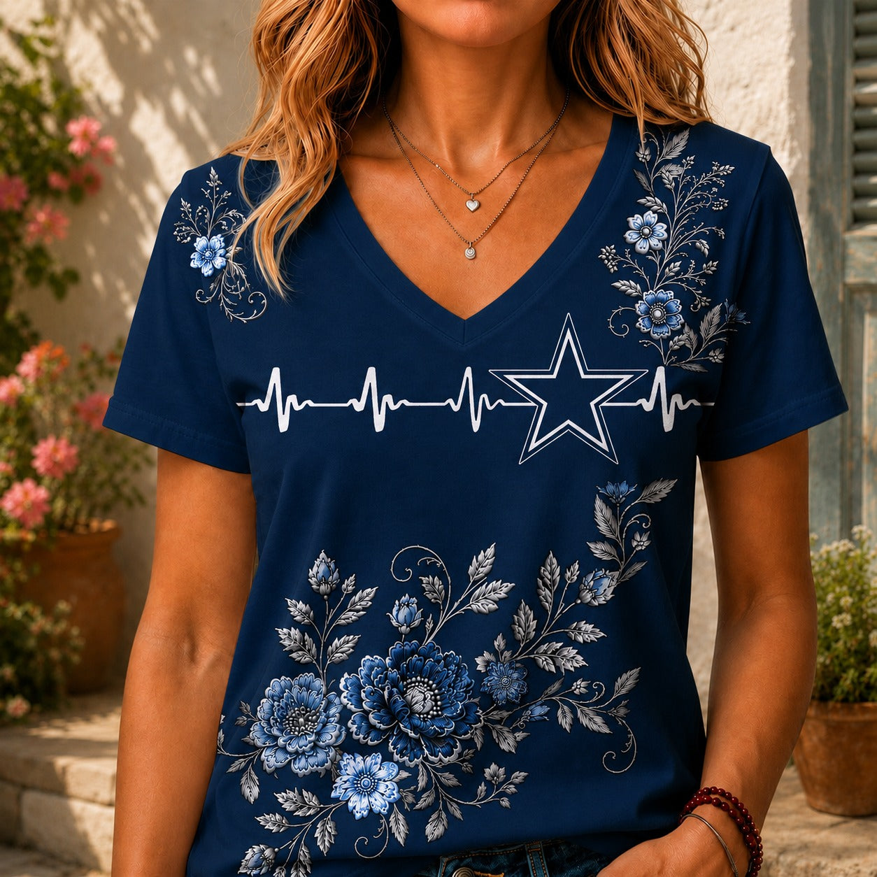 DC x NFL Luxury Women V-Neck Shirt